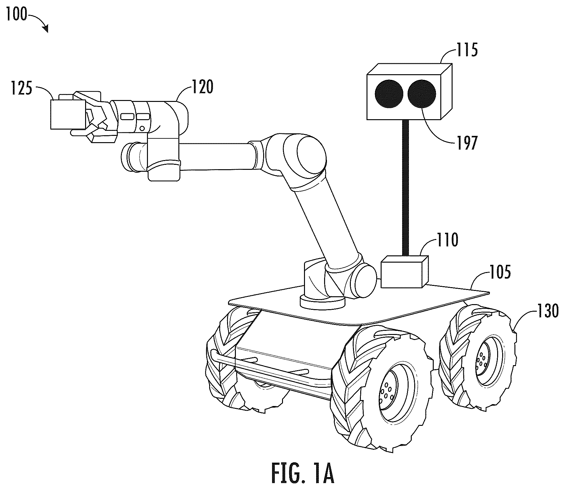 Patent US12097620 Figure 1 – Systems and methods for environment-adaptive robotic disinfection
