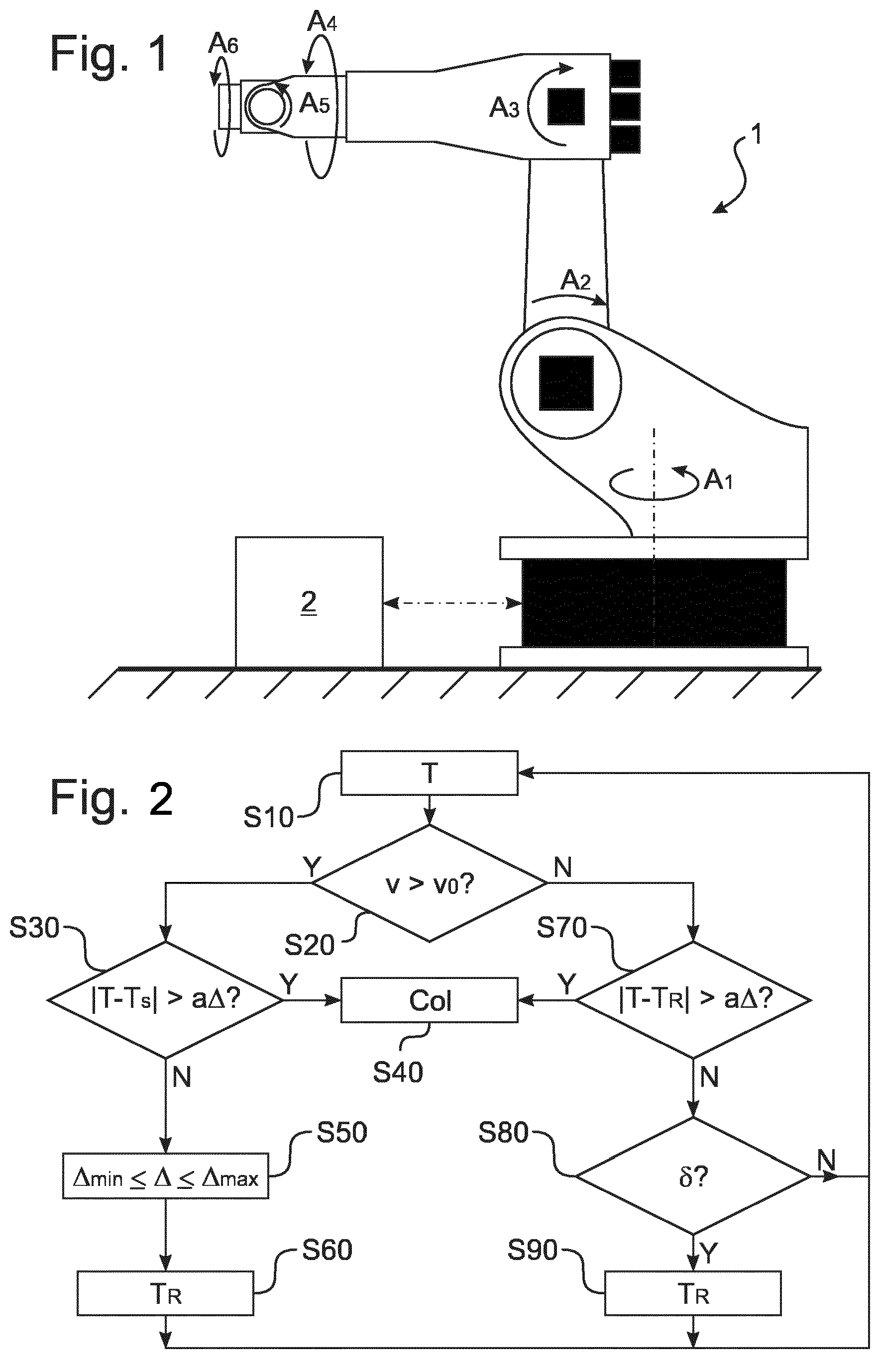 Patent US12097623 — Collision monitoring of a robot — Figure 1