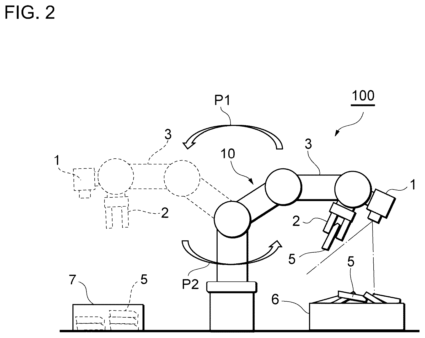 Patent US12097627 Figure 2 – Control apparatus for robotic system, control method for robotic system, computer-readable storage medium storing a computer control program, and robotic system