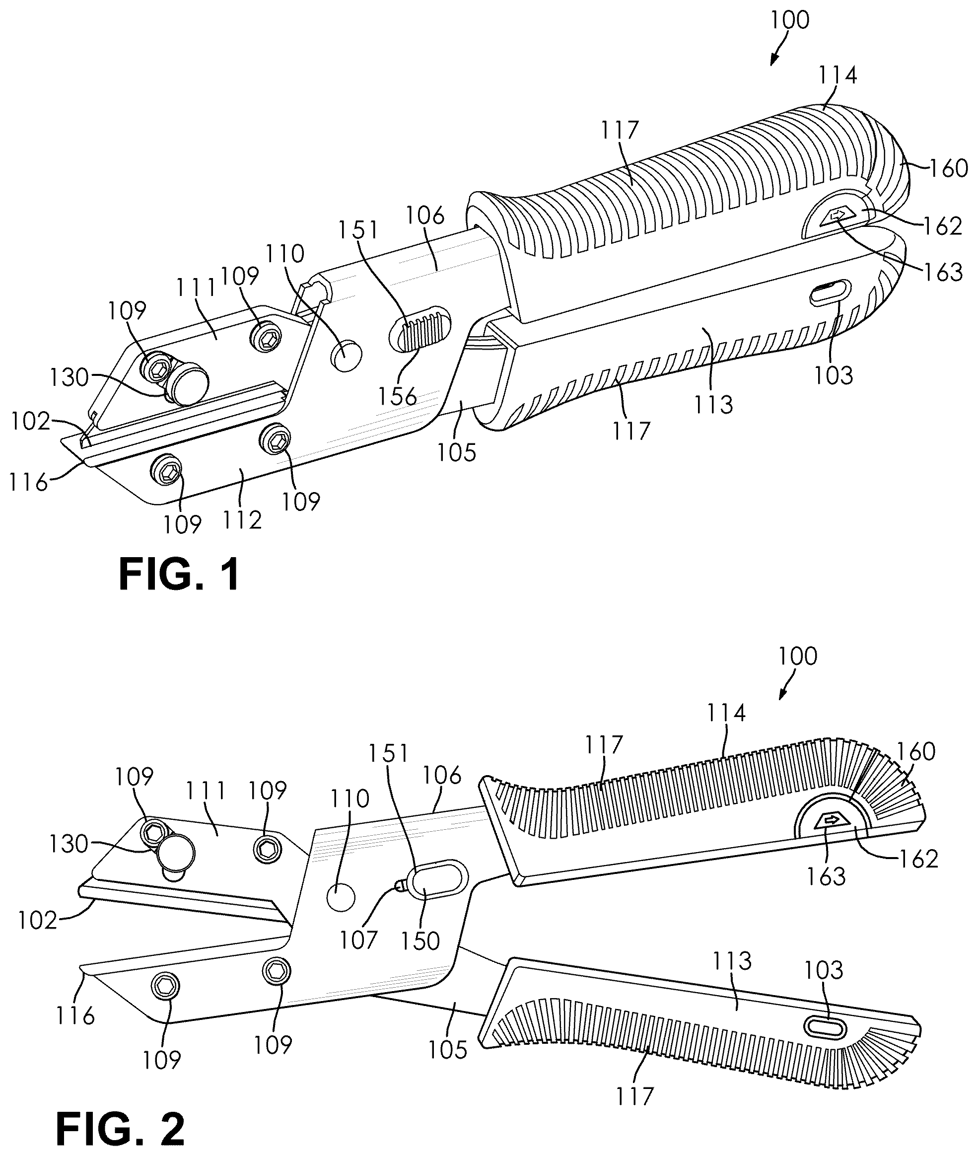 Patent US12097628 Figure 1 – Multi-purpose utility cutter