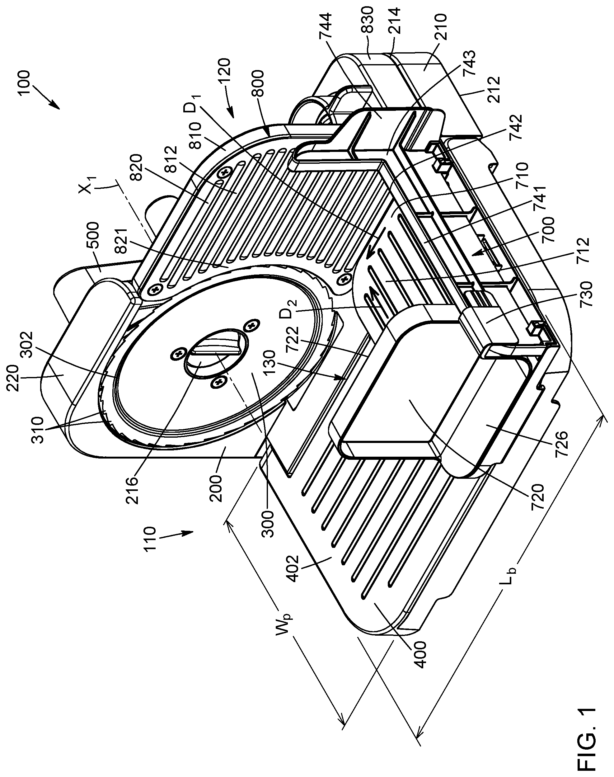 Patent US12097630 Figure 1 – Foldable manual food-slicing apparatus and corresponding method