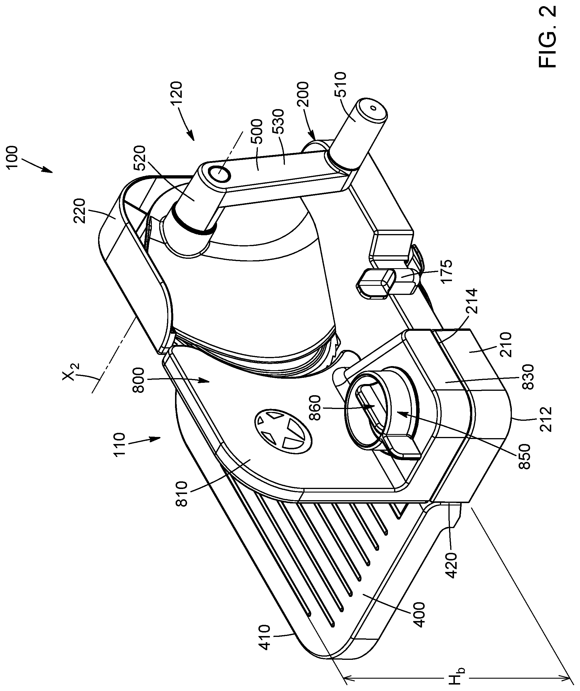Patent US12097630 Figure 2 – Foldable manual food-slicing apparatus and corresponding method