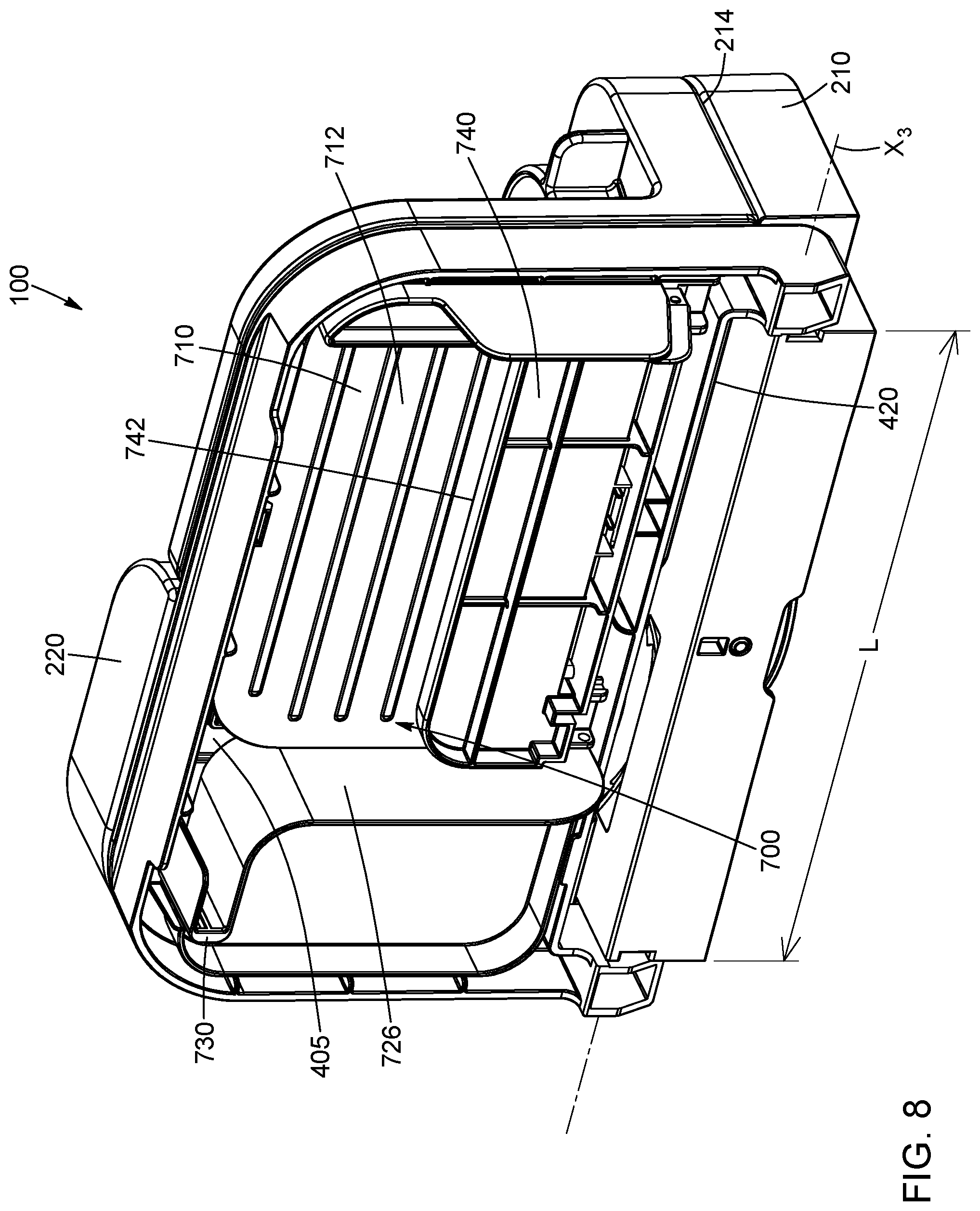Patent US12097630 Figure 8 – Foldable manual food-slicing apparatus and corresponding method
