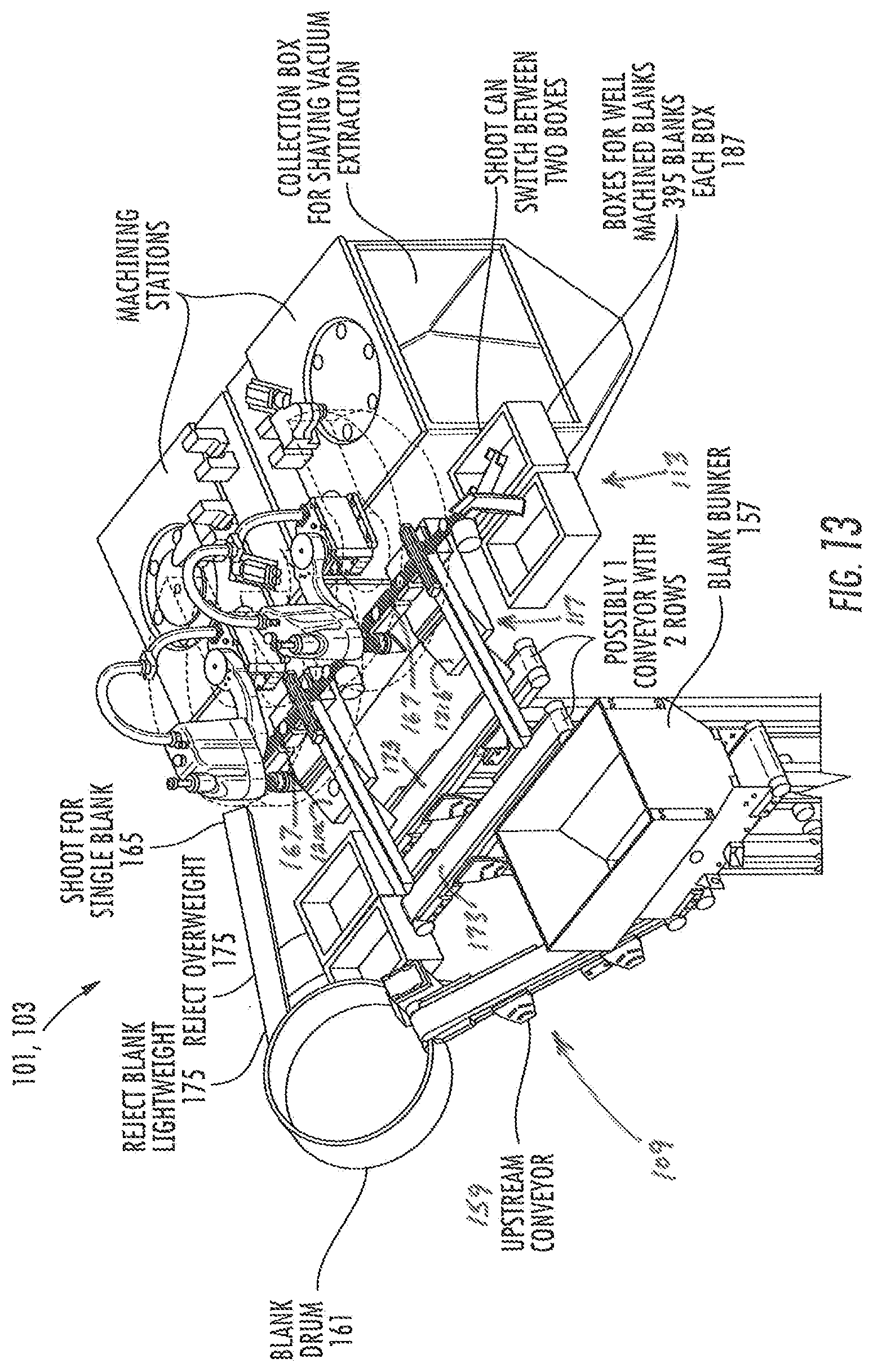 Patent US12097631 Figure 13 – System and method for reducing giveaway material on mint products