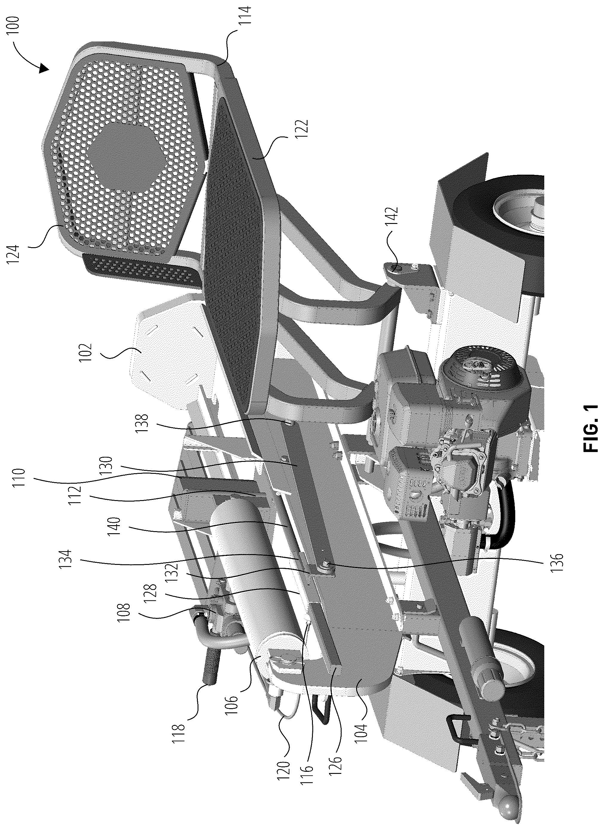 Patent US12097636 — Lift table attachment for two-way log splitters — Figure 1