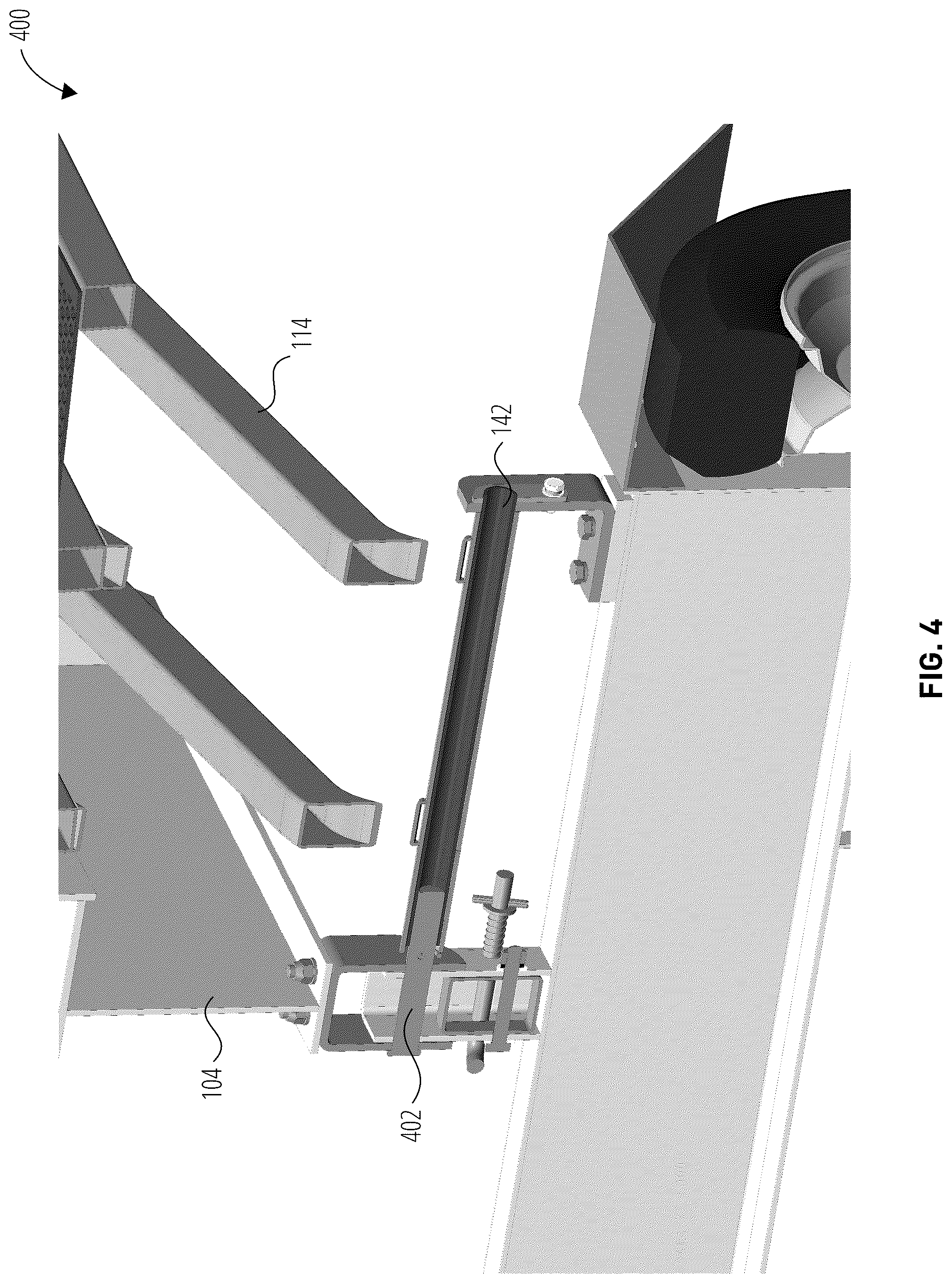 Patent US12097636 Figure 4 – Lift table attachment for two-way log splitters