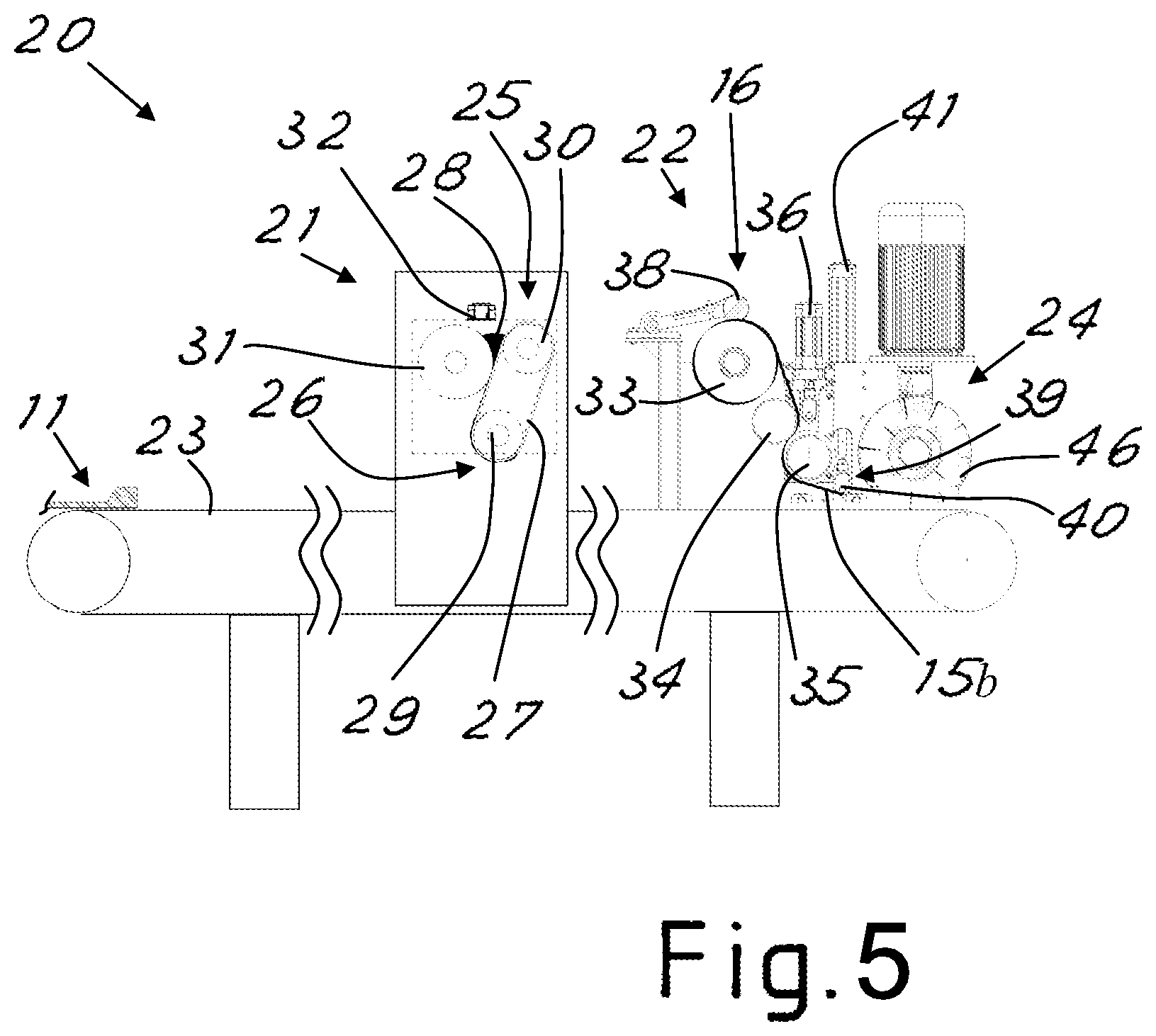 Patent US12097640 Figure 3 – Plant and method for the production of slabs from a mixture of agglomerate