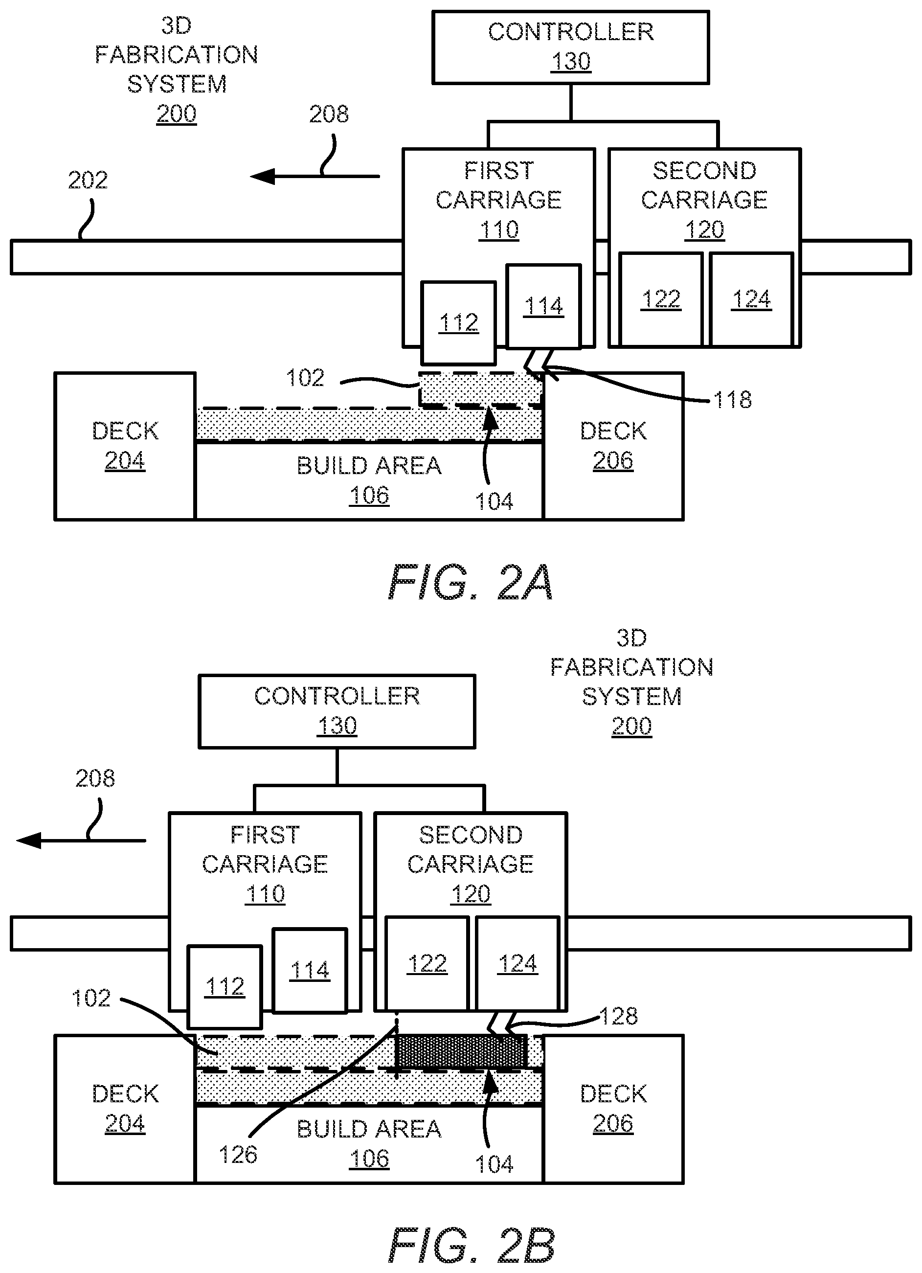 Patent US12097658 Figure 2 – Independently movable carriages carrying respective energy sources