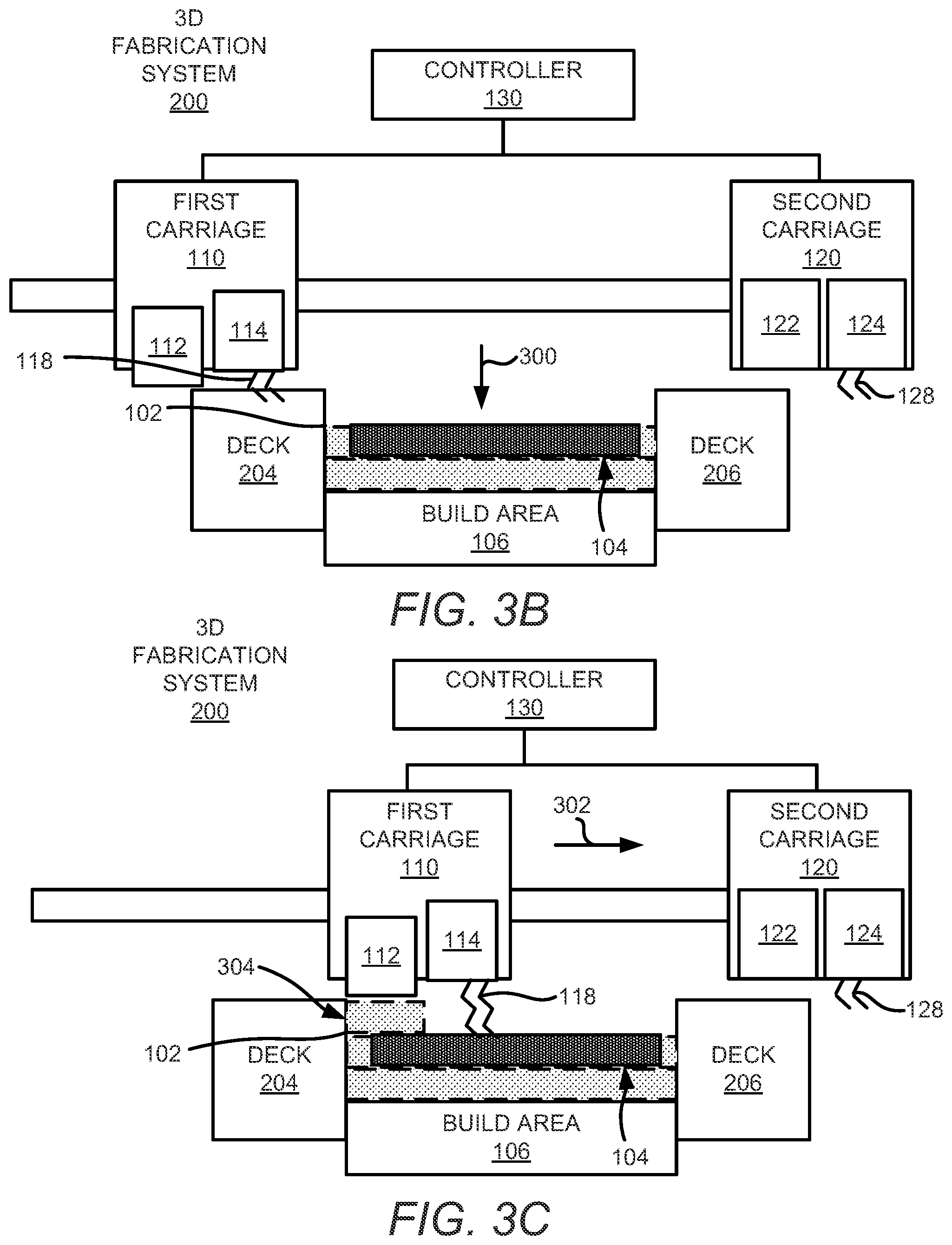 Patent US12097658 Figure 4 – Independently movable carriages carrying respective energy sources