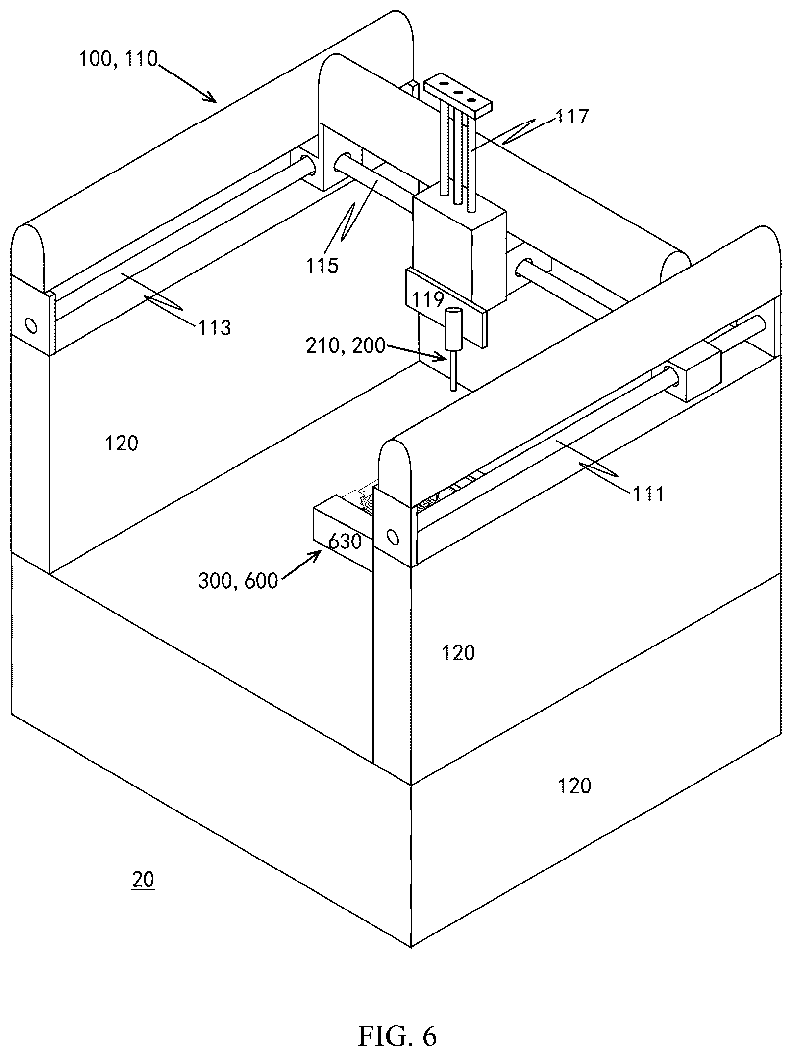 Patent US12097659 Figure 6 – Exchangeable additive manufacturing machine system with air curtain isolation mechanism