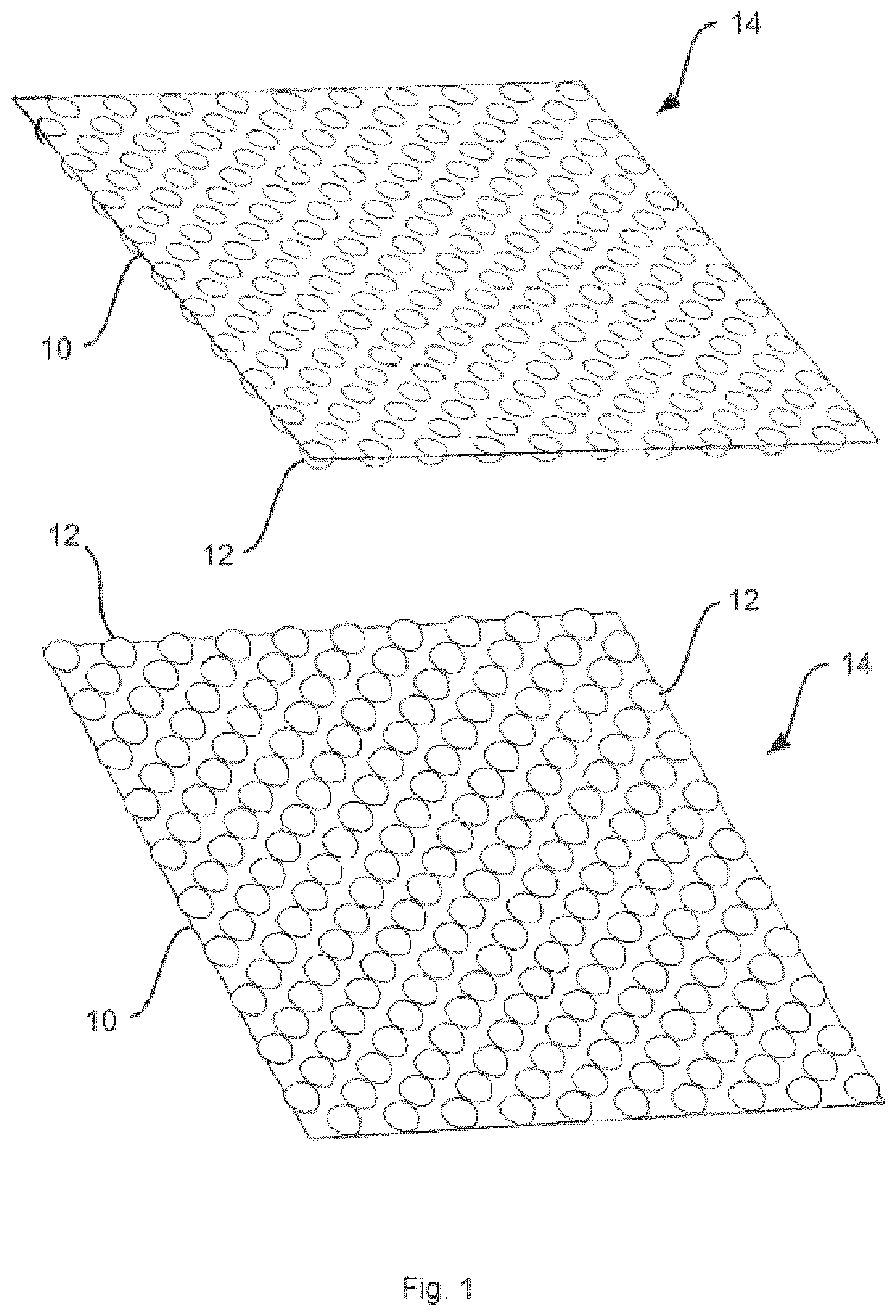 Patent US12097676 Figure 1 – Core element for sandwich elements, use of such a core element, and method for producing such a core element