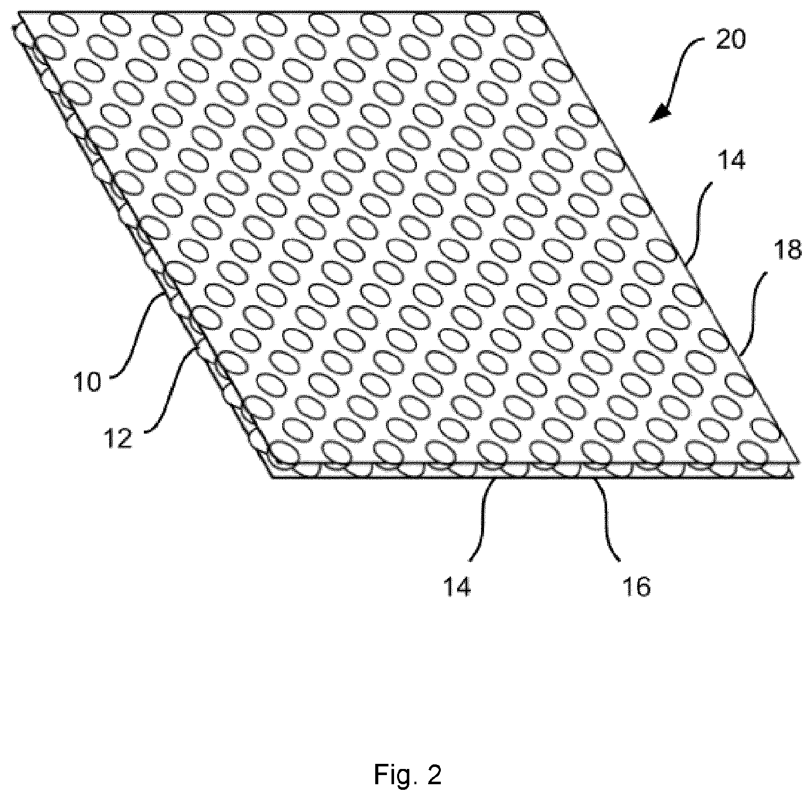 Patent US12097676 Figure 2 – Core element for sandwich elements, use of such a core element, and method for producing such a core element