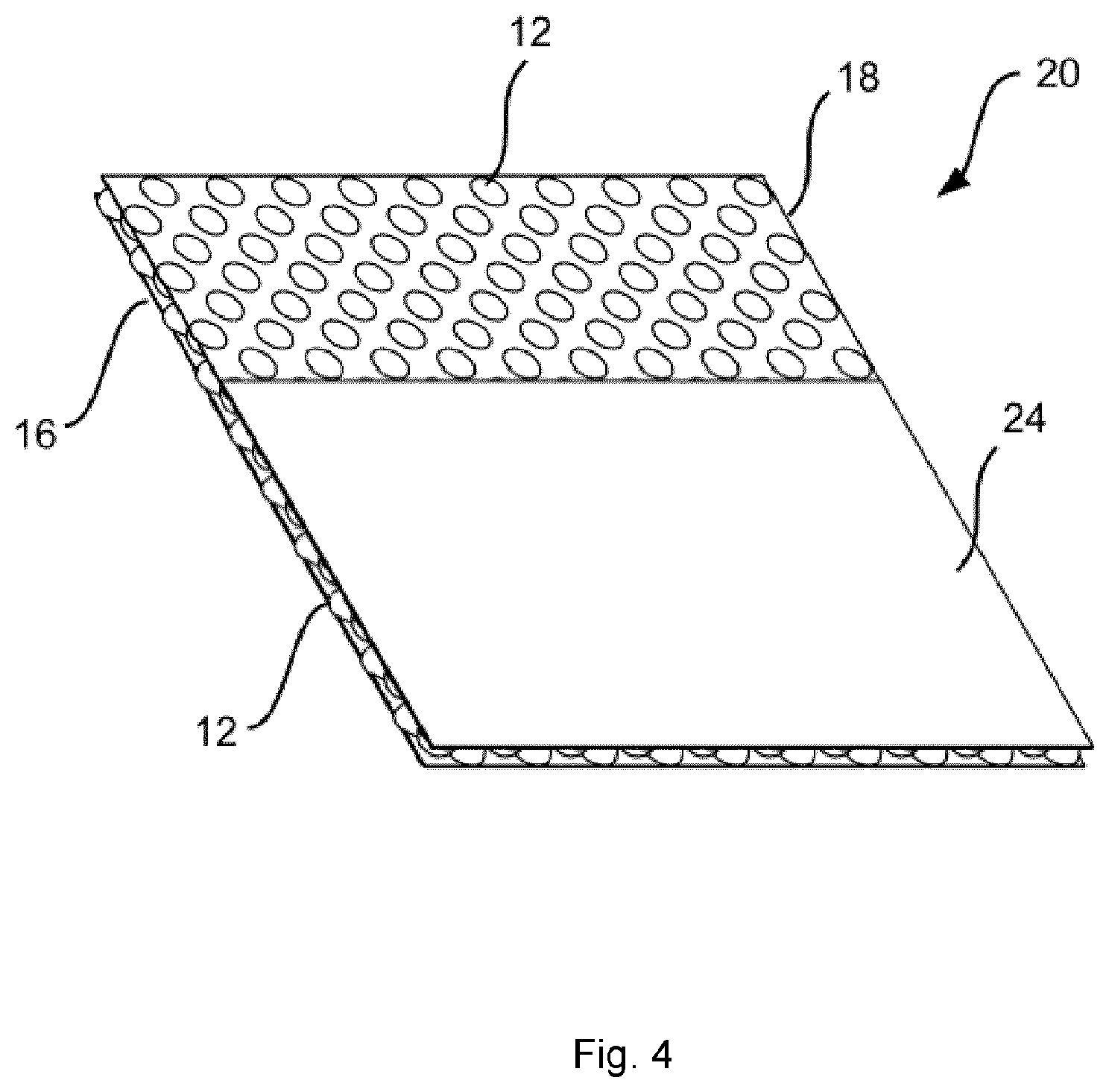 Patent US12097676 Figure 4 – Core element for sandwich elements, use of such a core element, and method for producing such a core element