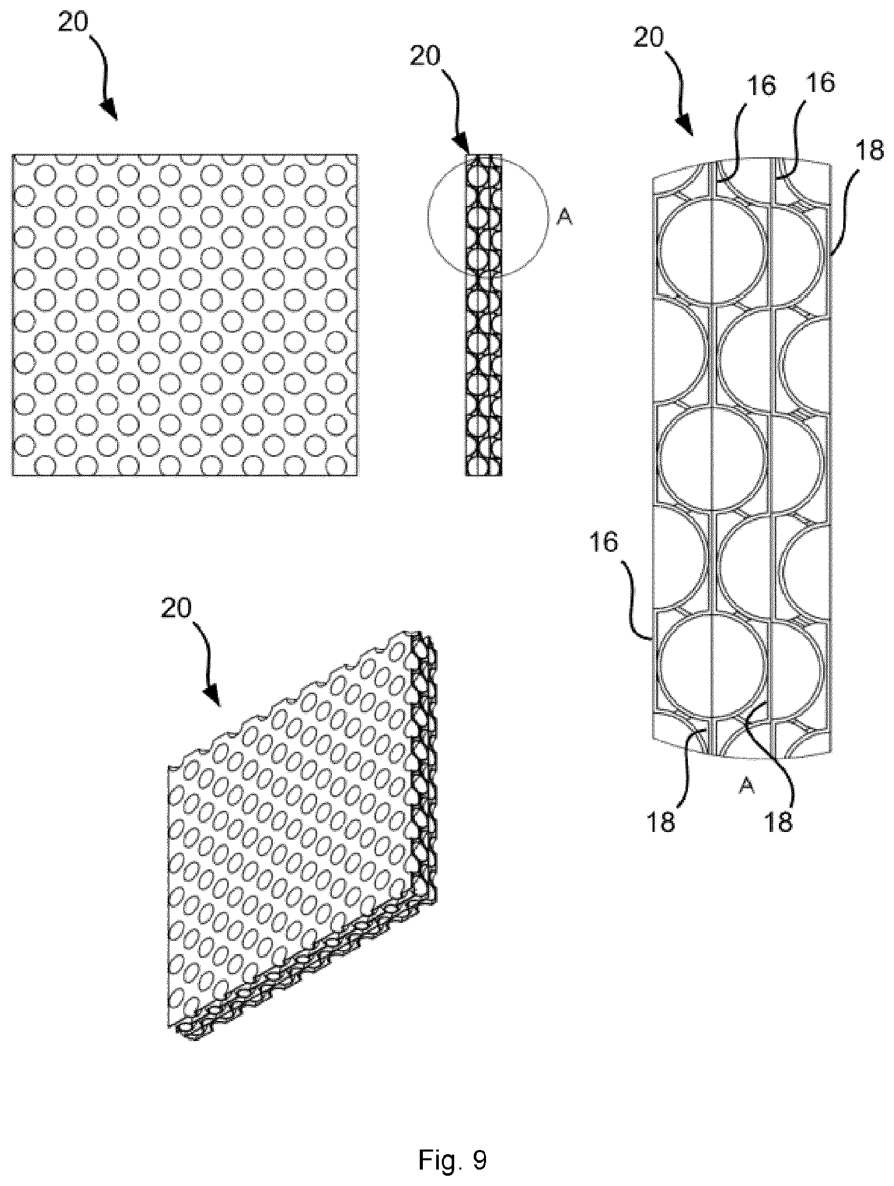 Patent US12097676 Figure 9 – Core element for sandwich elements, use of such a core element, and method for producing such a core element