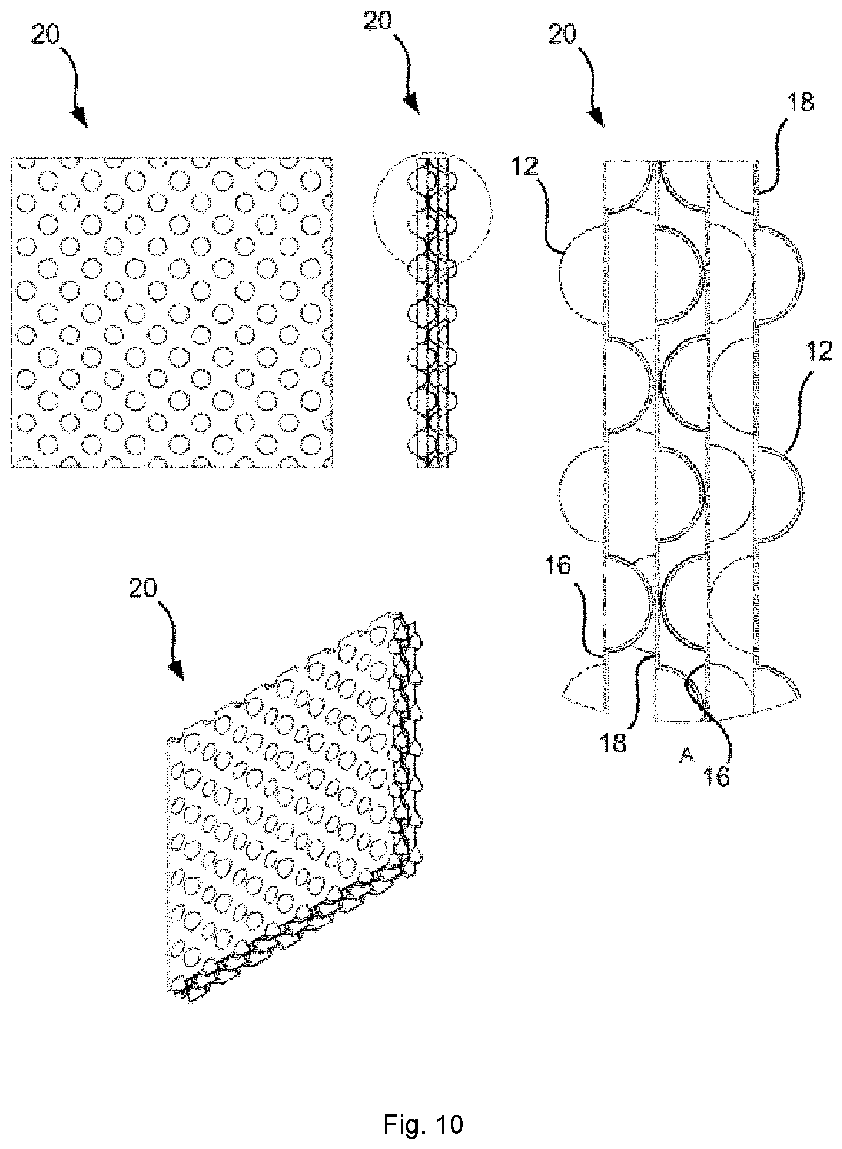 Patent US12097676 Figure 10 – Core element for sandwich elements, use of such a core element, and method for producing such a core element
