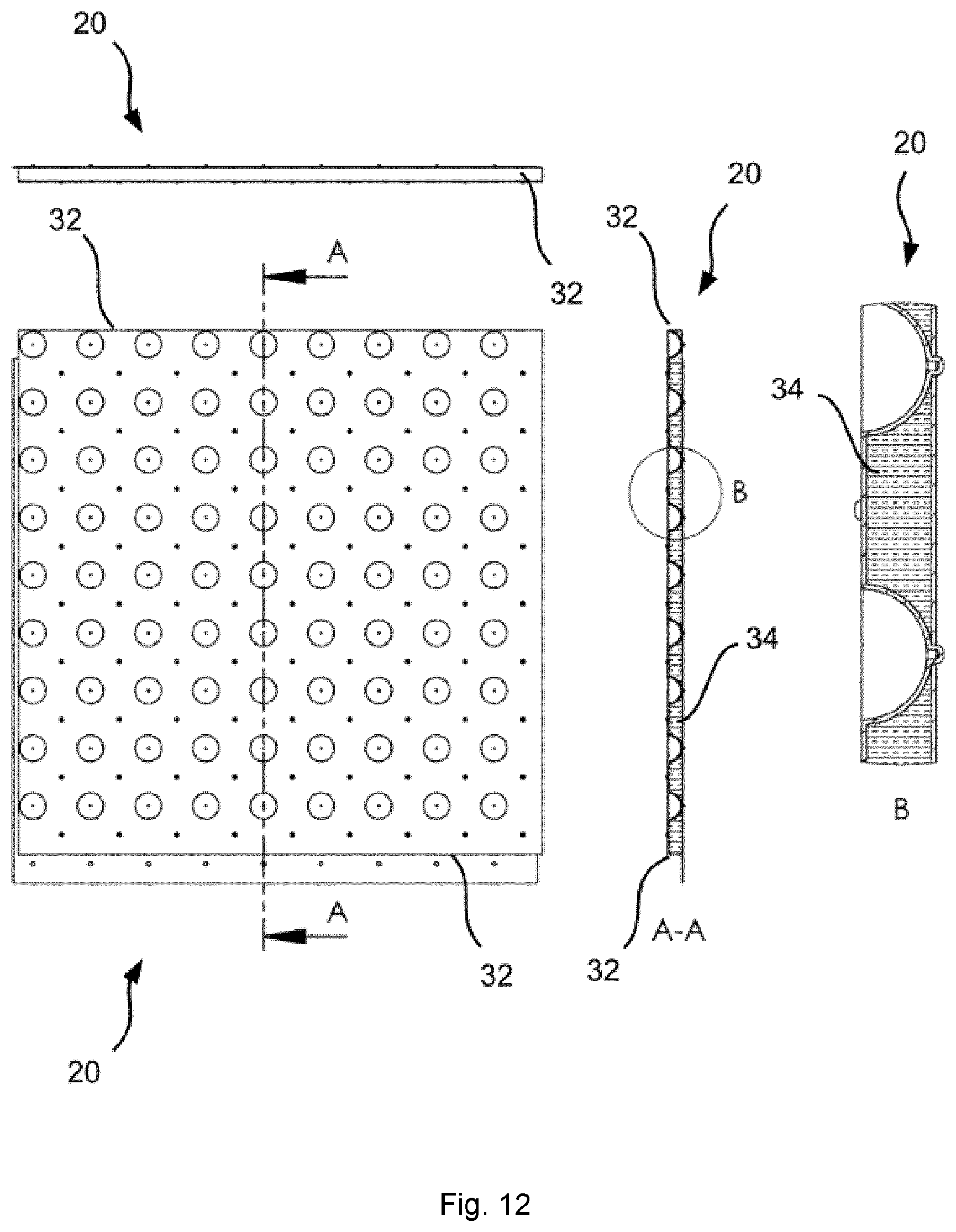 Patent US12097676 Figure 12 – Core element for sandwich elements, use of such a core element, and method for producing such a core element