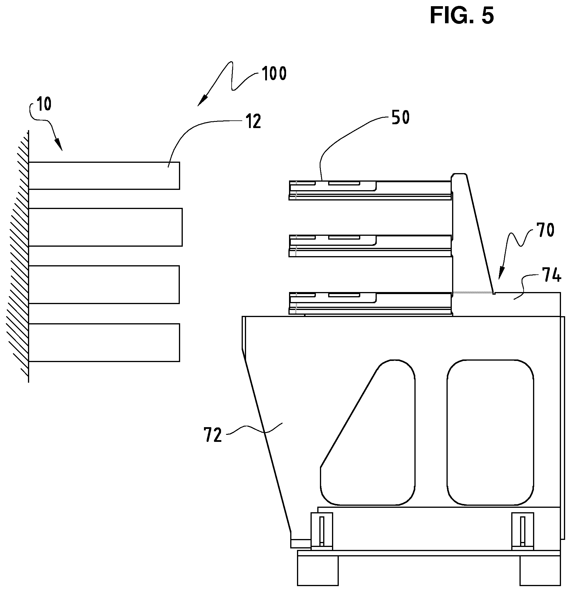Patent US12097679 Figure 5 – Press device for a powder press and a tool changing system