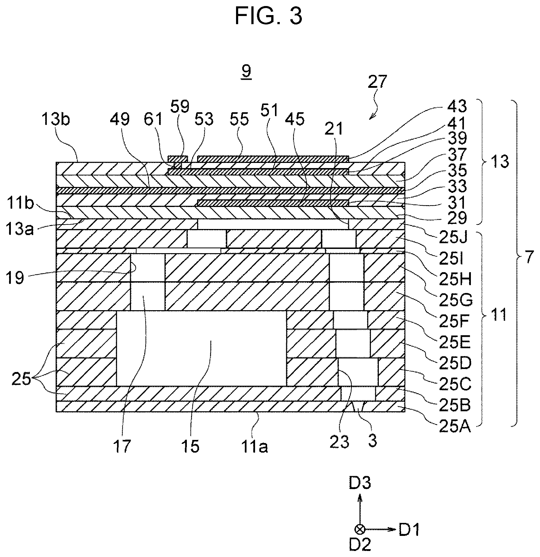 Patent US12097703 Figure 3 – Piezoelectric actuator, liquid discharge head, and recording device