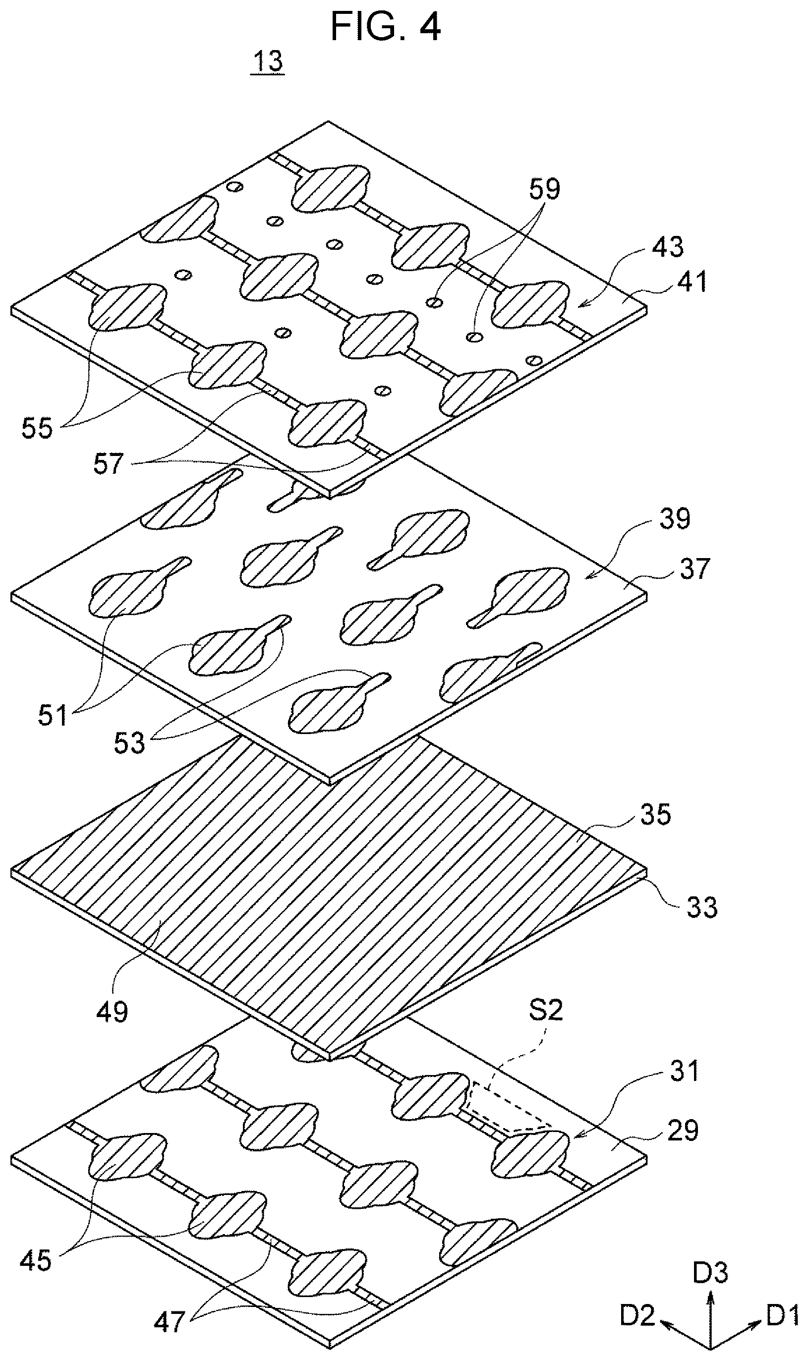 Patent US12097703 Figure 4 – Piezoelectric actuator, liquid discharge head, and recording device