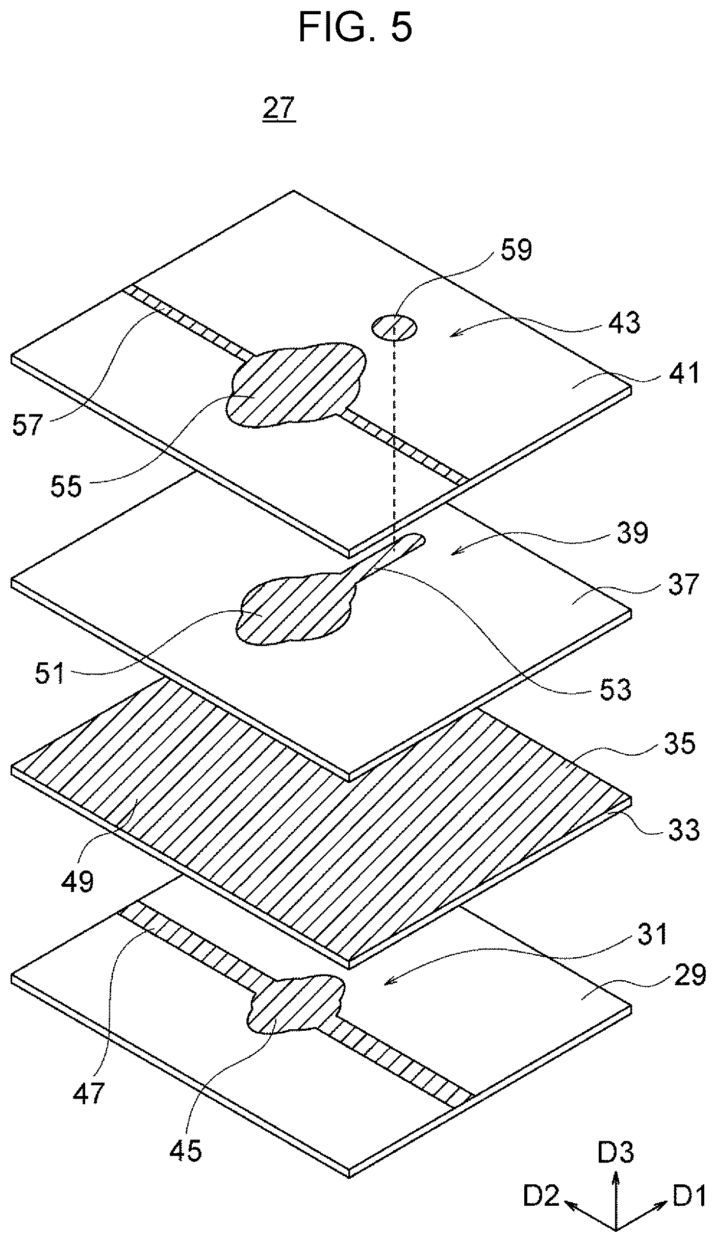 Patent US12097703 Figure 5 – Piezoelectric actuator, liquid discharge head, and recording device
