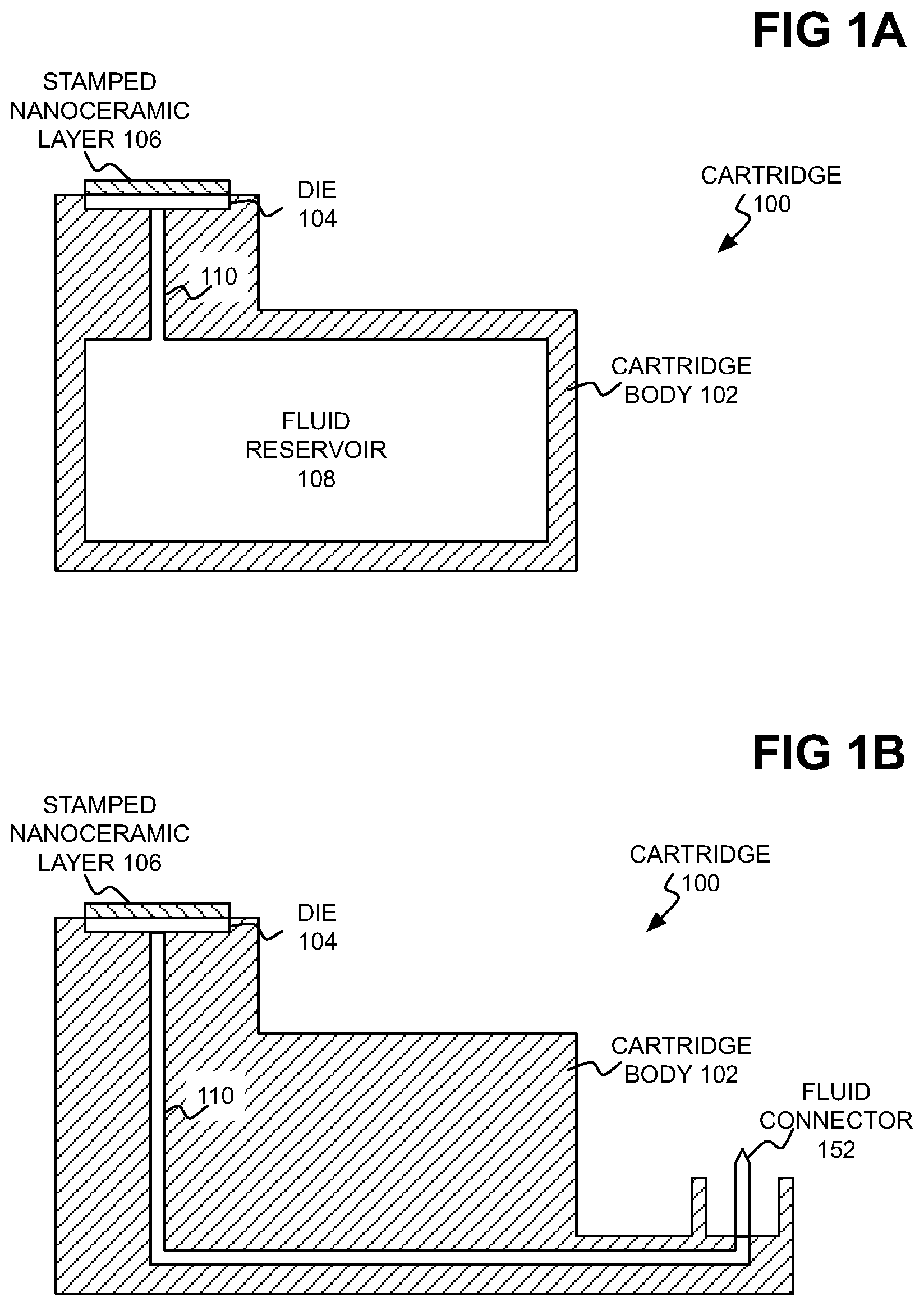 Patent US12097711 Figure 1 – Fluid-ejection die with stamped nanoceramic layer