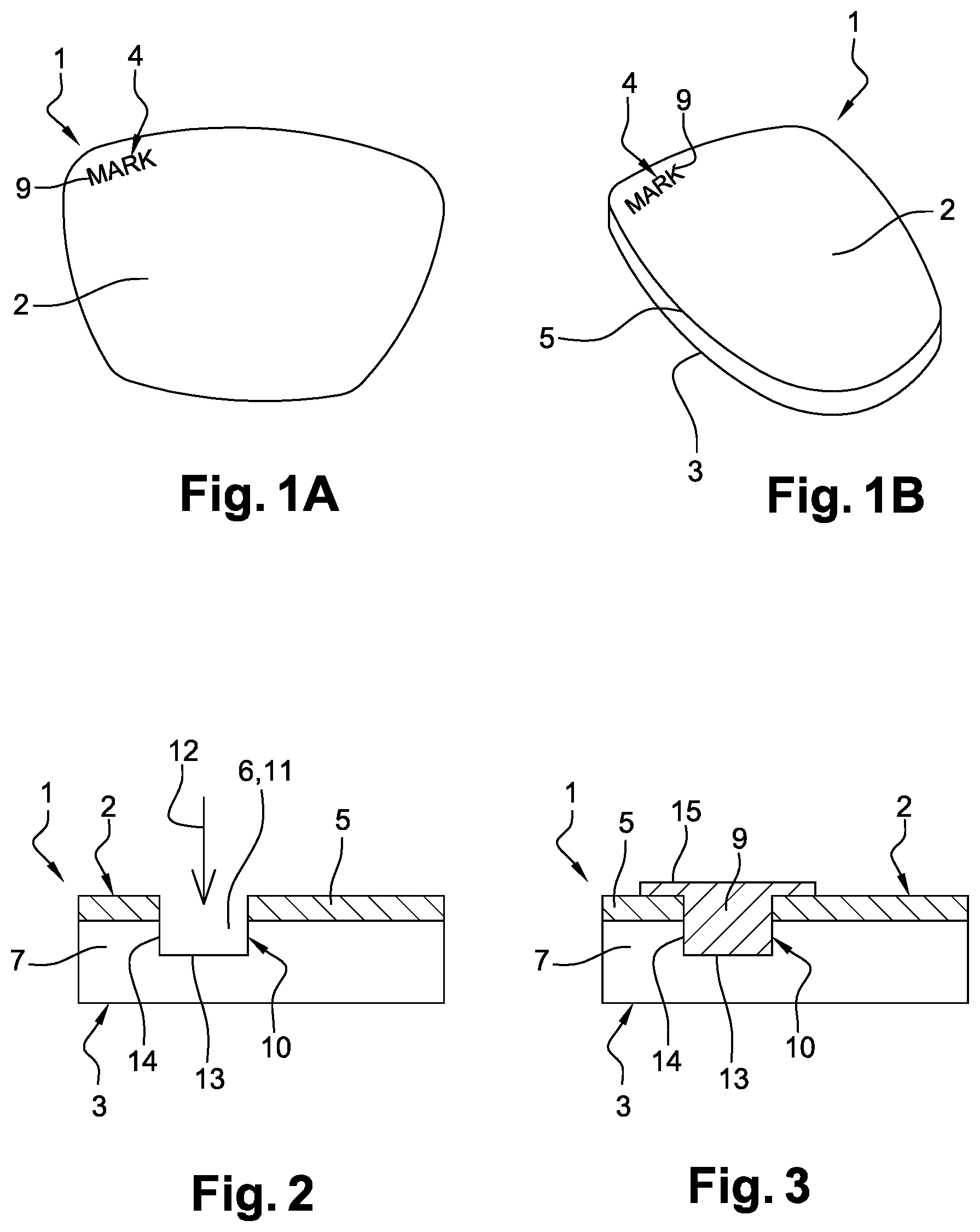 Patent US12097719 Figure 1 – Process for marking an optical eyeglass