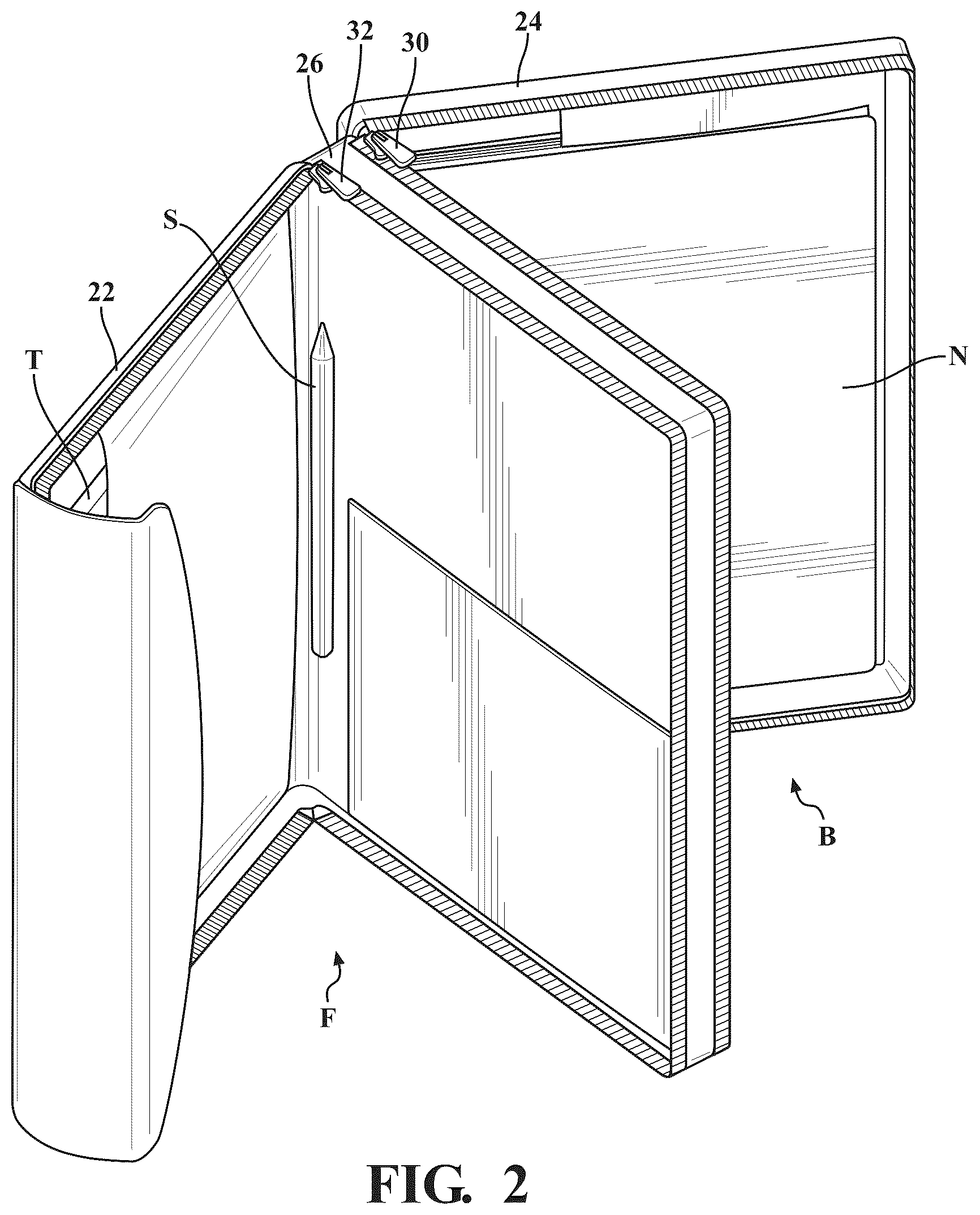 Patent US12097721 Figure 2 – Trifold organizer