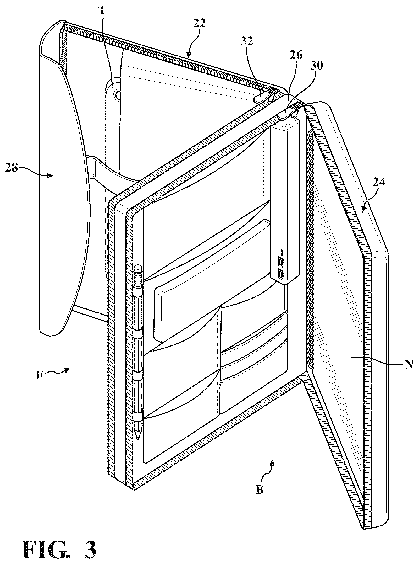 Patent US12097721 Figure 3 – Trifold organizer