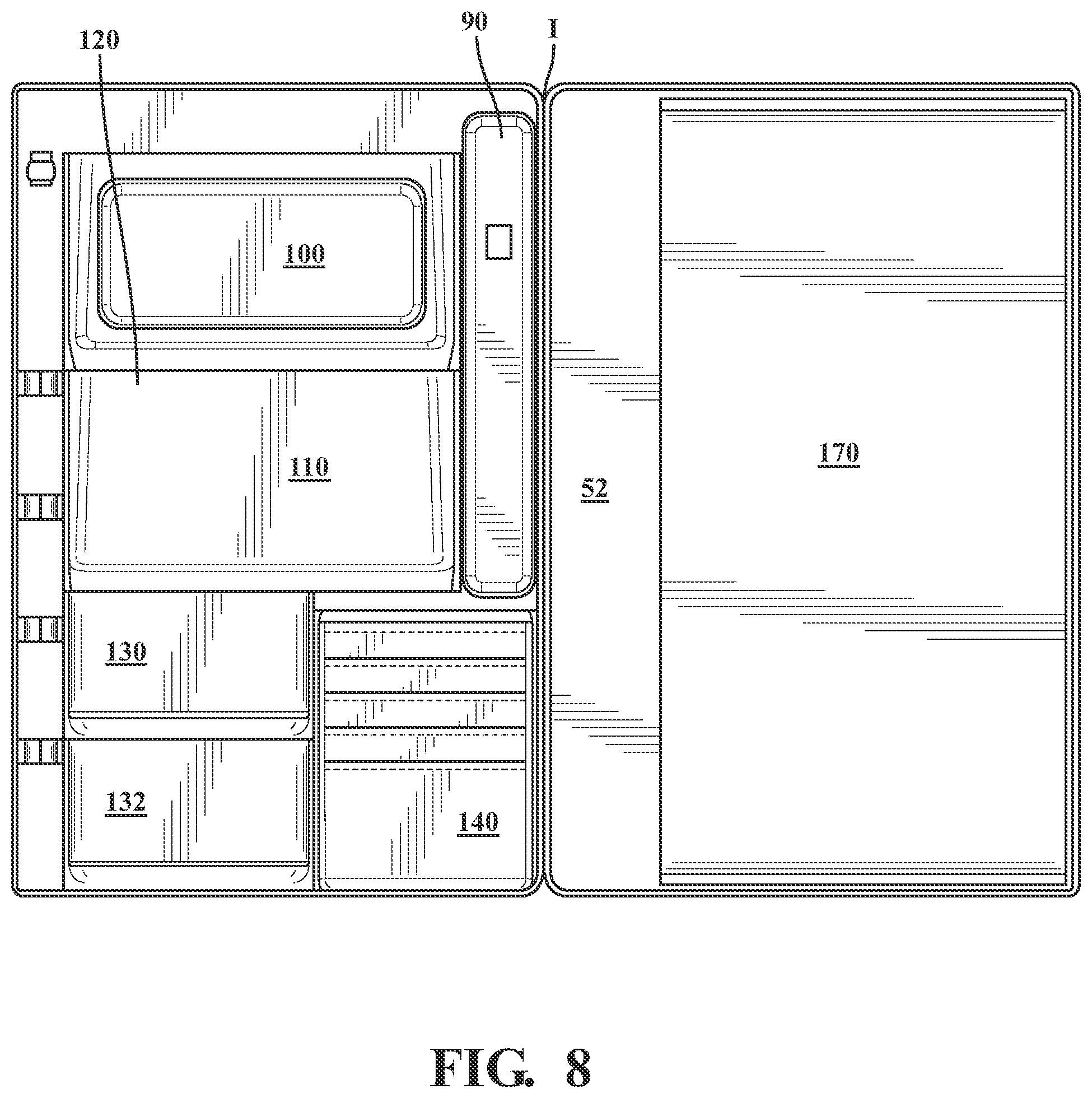 Patent US12097721 Figure 8 – Trifold organizer