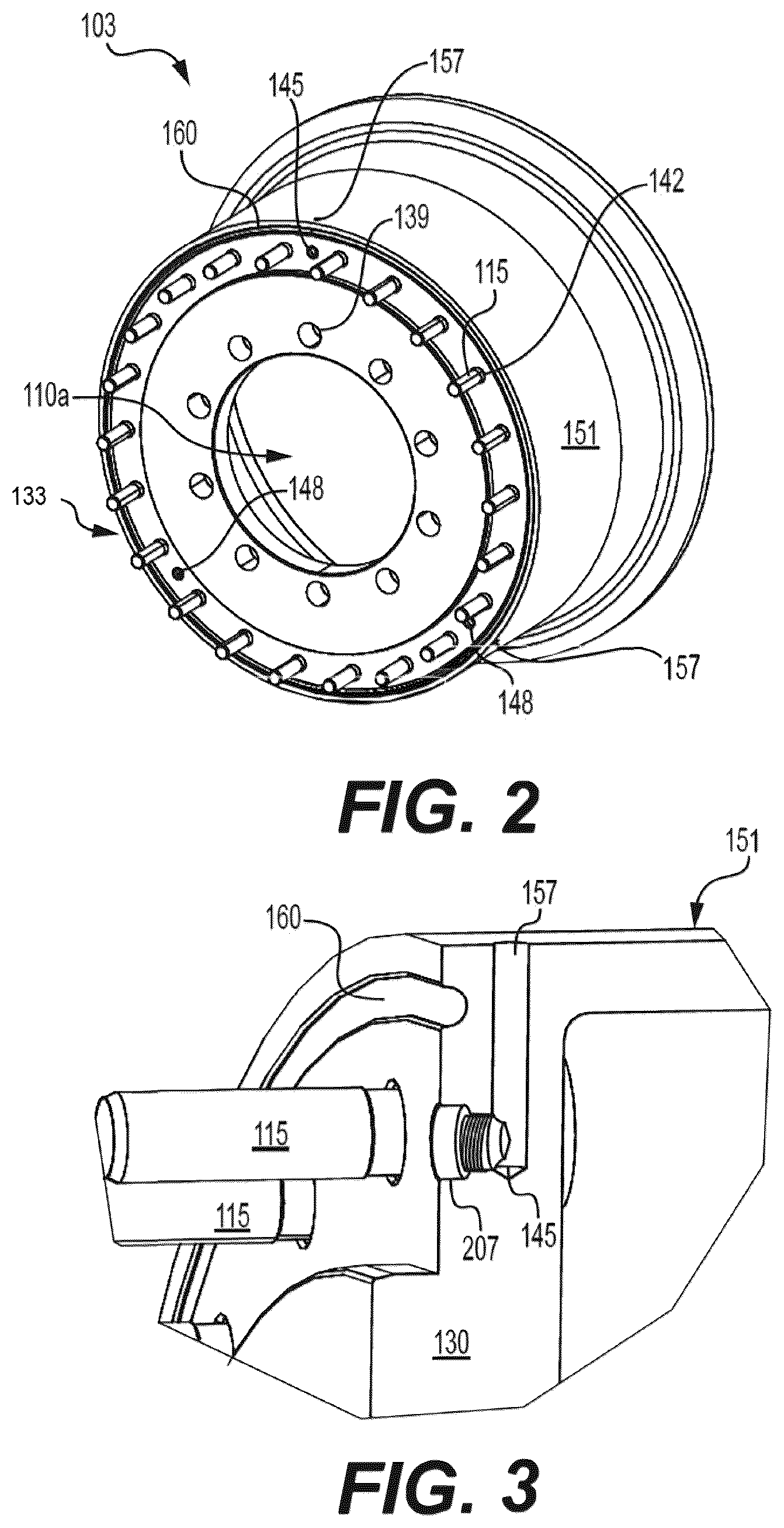 Patent US12097725 Figure 2 – Bolt together wheel with deflation system