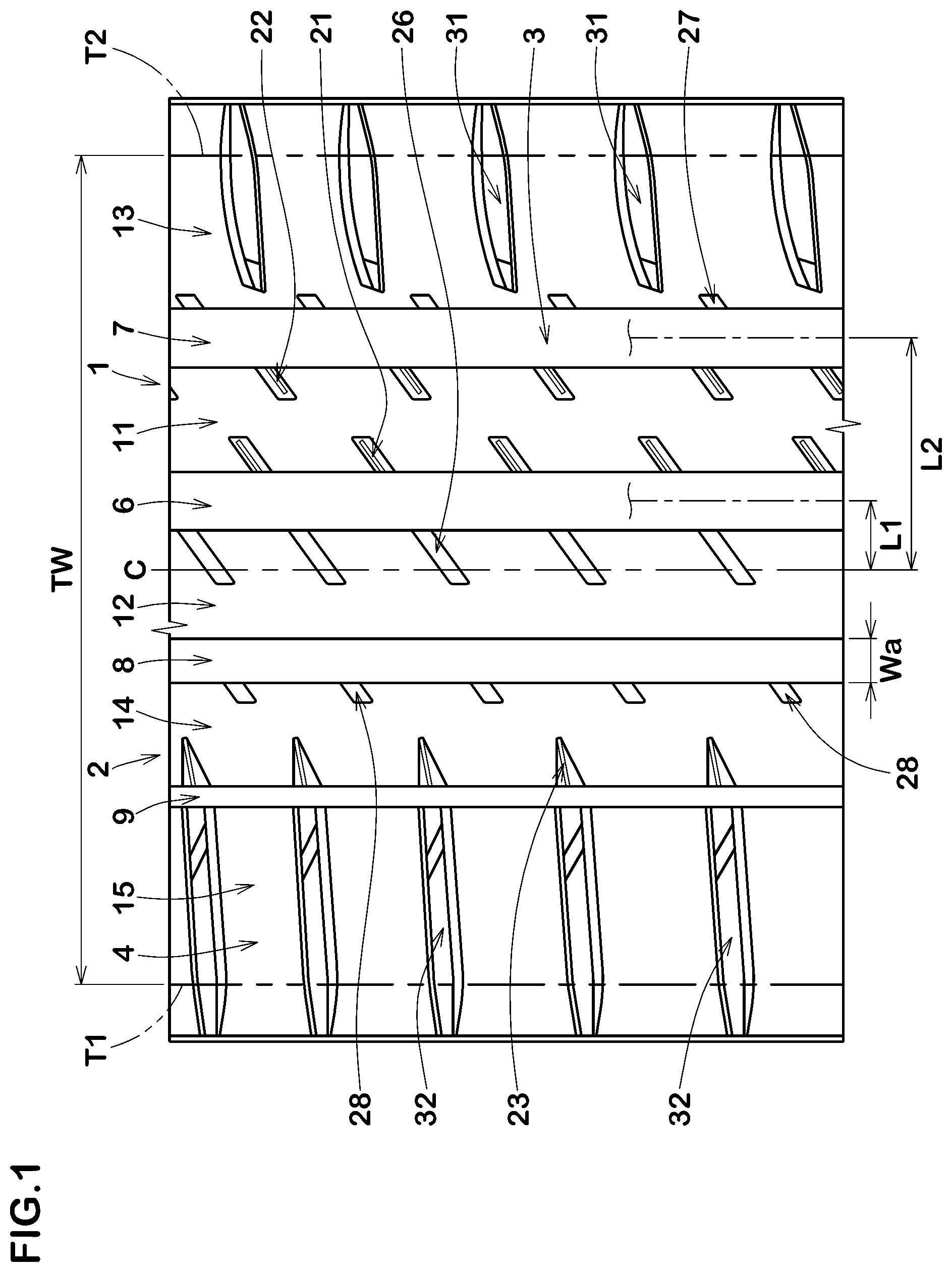Patent US12097726 — Tire — Figure 1