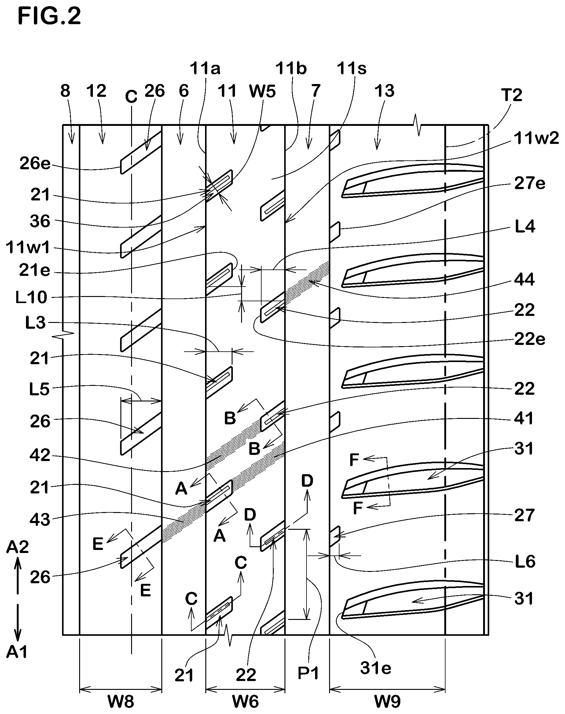 Patent US12097726 Figure 2 – Tire