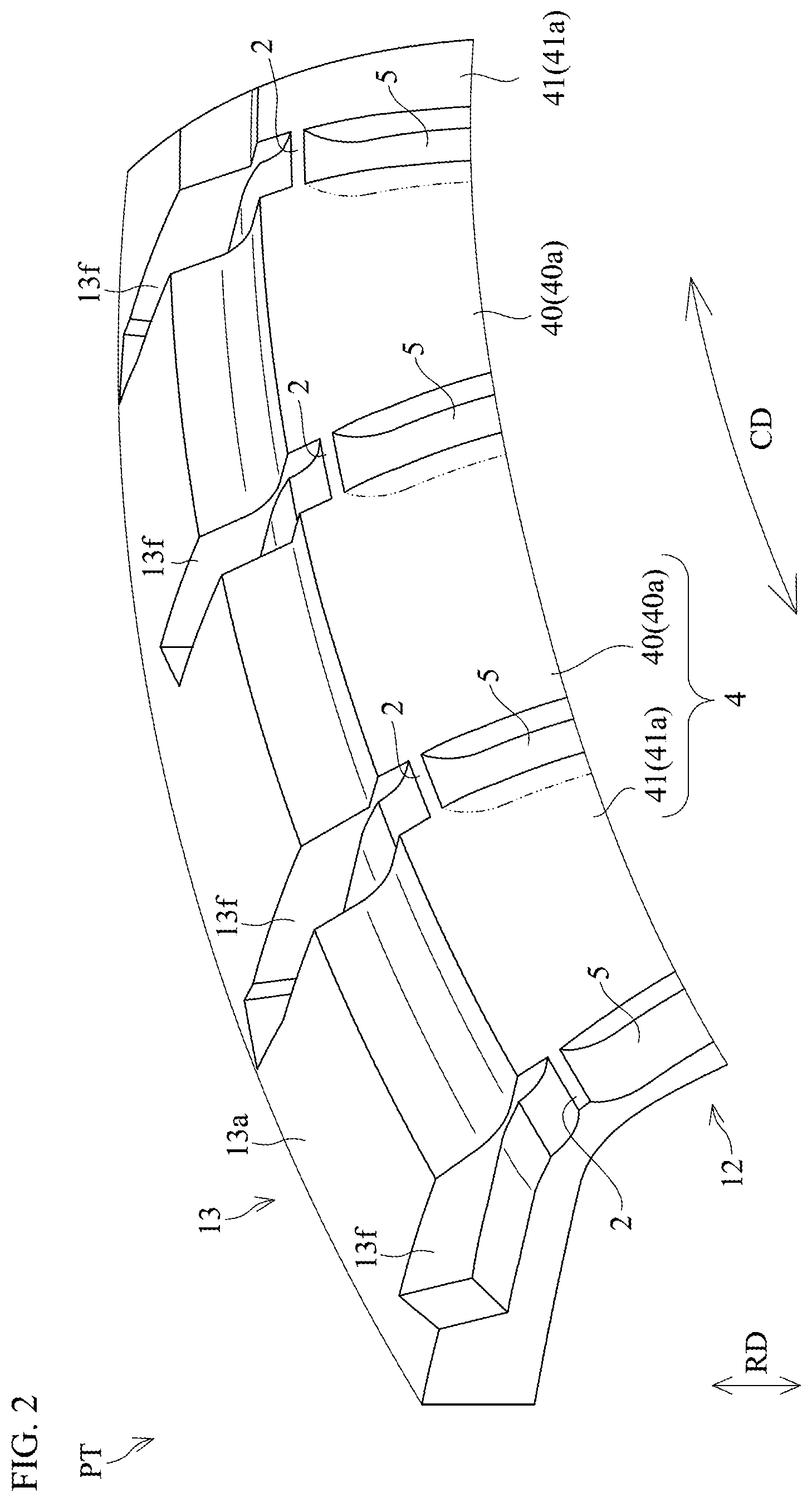 Patent US12097727 Figure 2 – Pneumatic tire