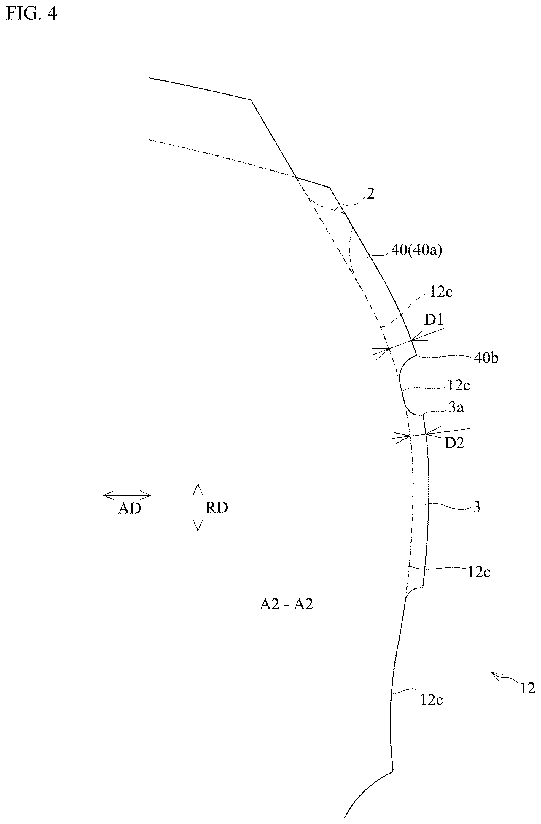 Patent US12097727 Figure 4 – Pneumatic tire