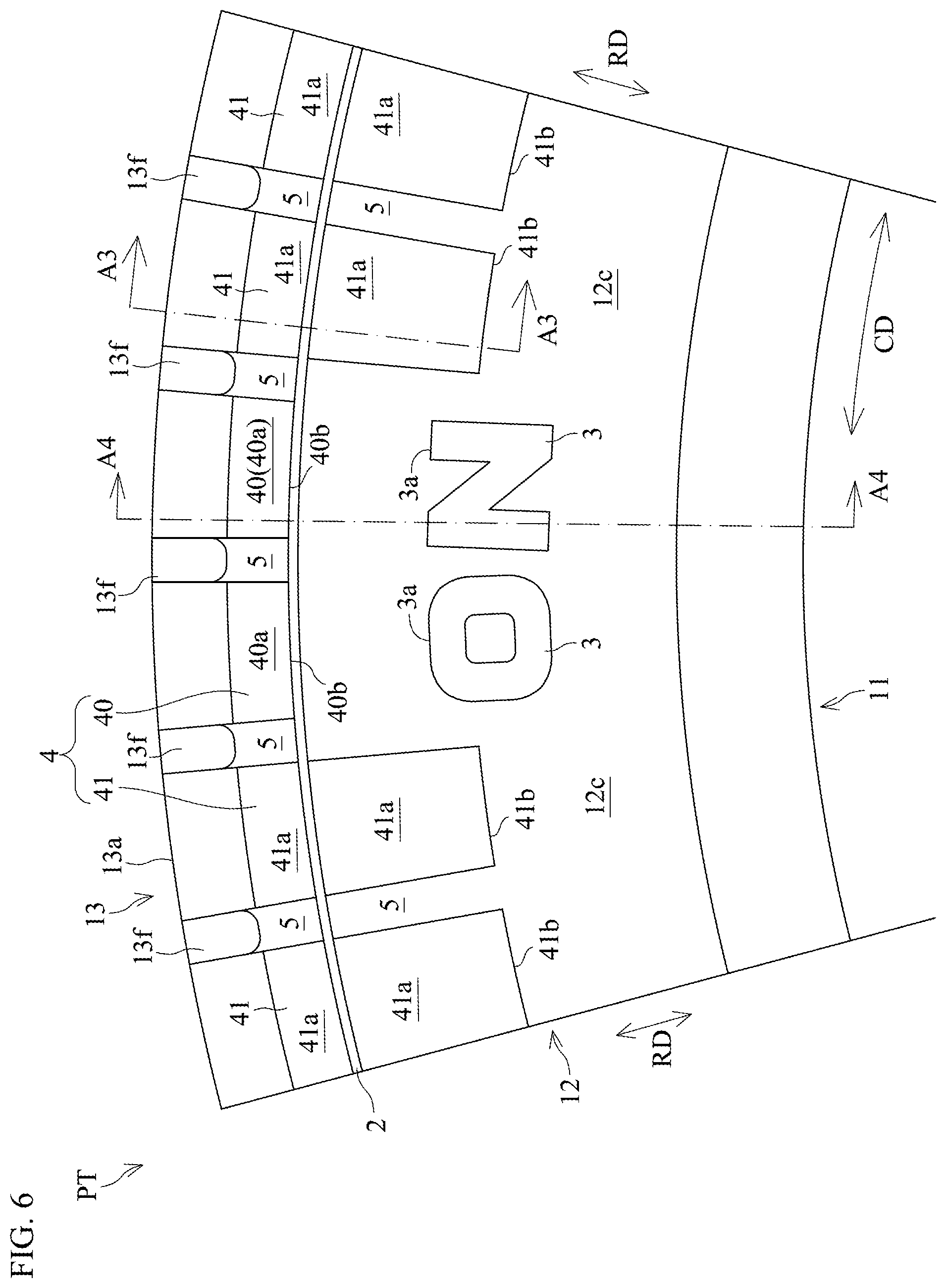 Patent US12097727 Figure 6 – Pneumatic tire