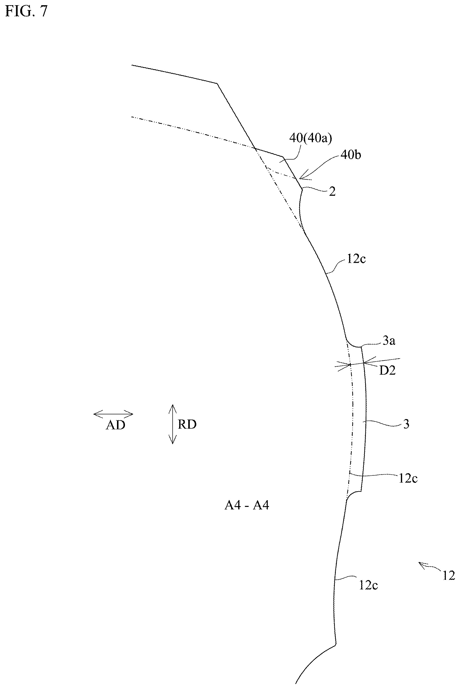 Patent US12097727 Figure 7 – Pneumatic tire