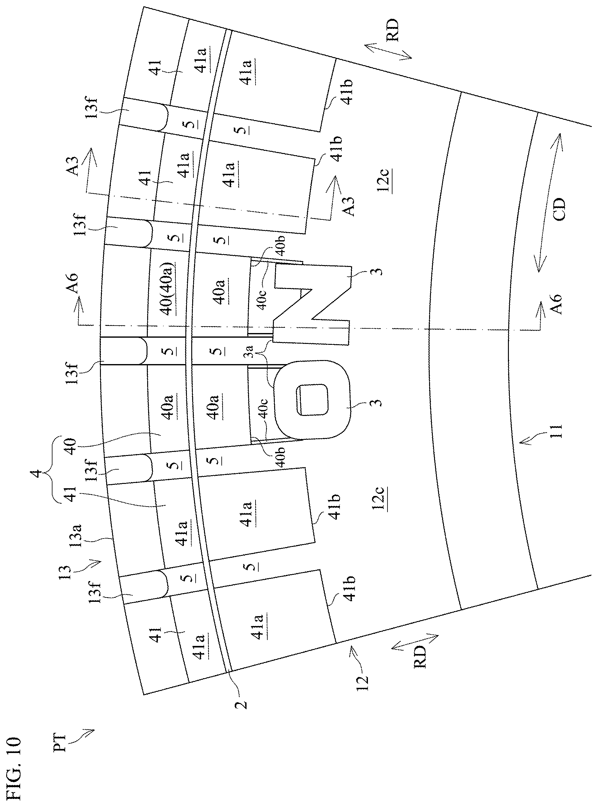 Patent US12097727 Figure 10 – Pneumatic tire