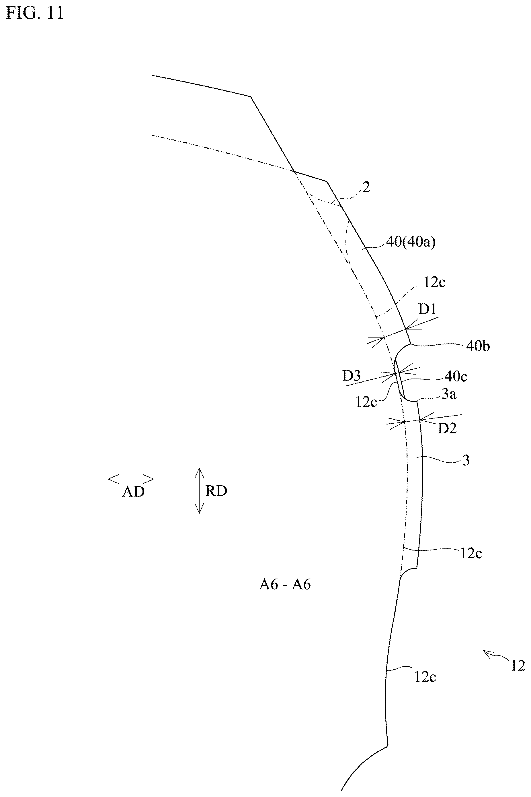 Patent US12097727 Figure 11 – Pneumatic tire