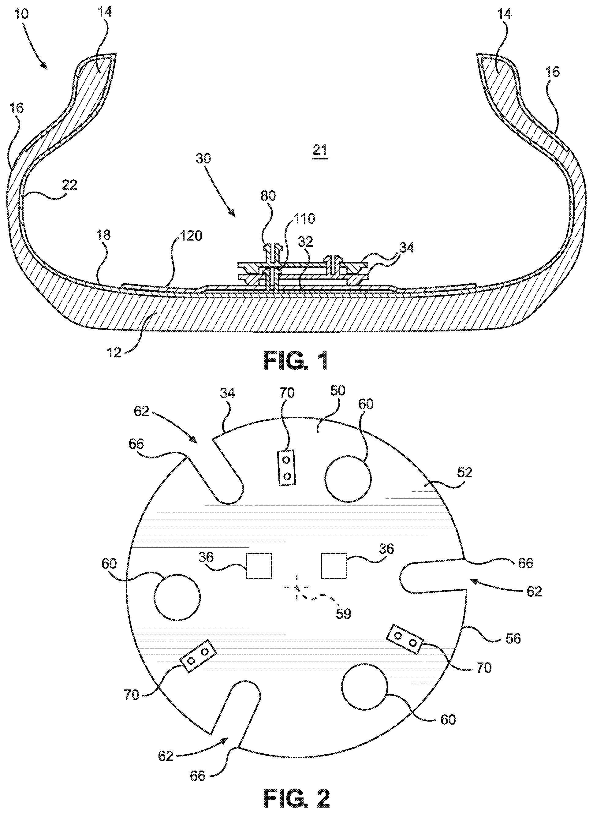 Patent US12097729 Figure 1 – Tire electronics assembly