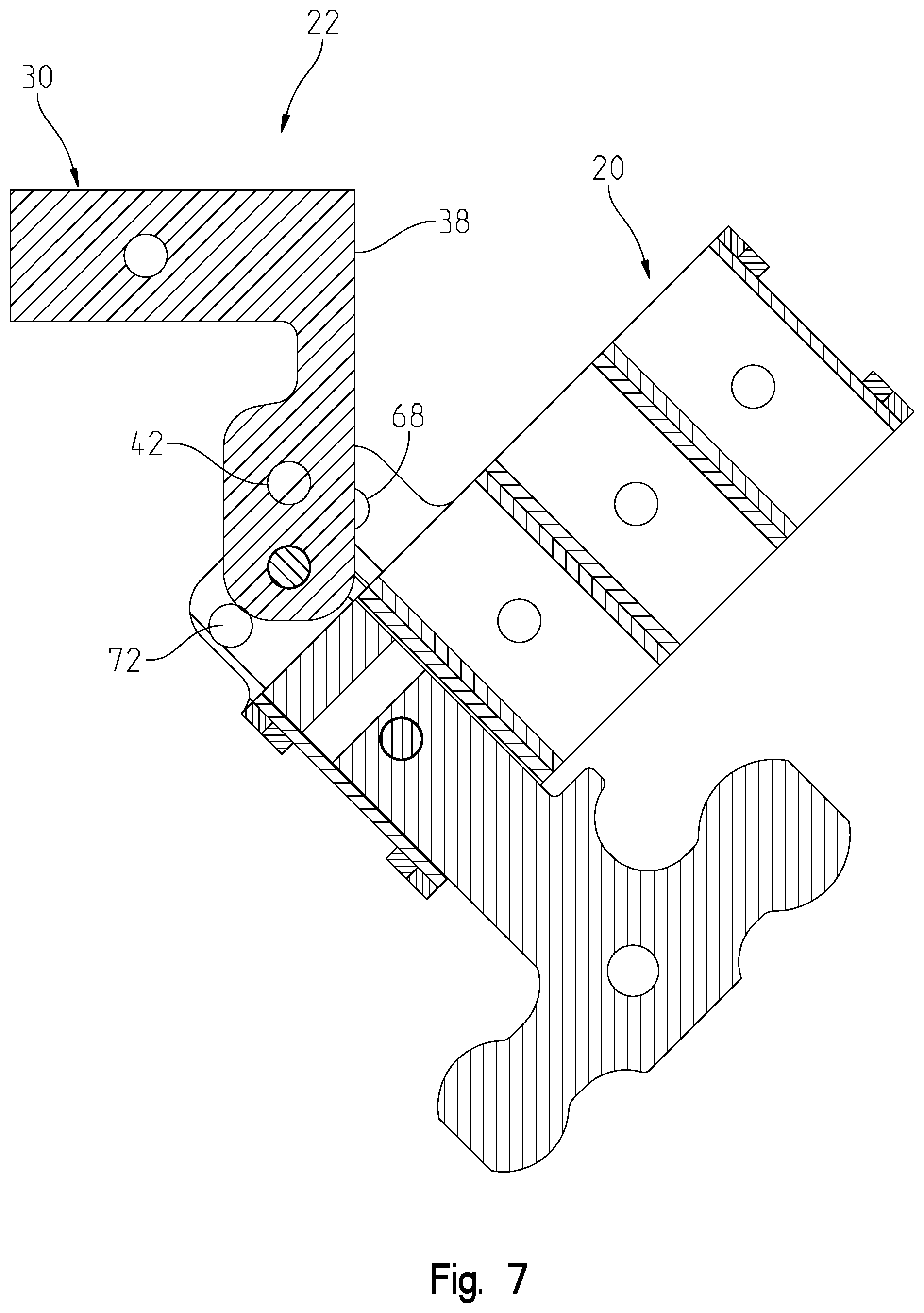 Patent US12097732 Figure 7 – Stowable stacked hitch receiver