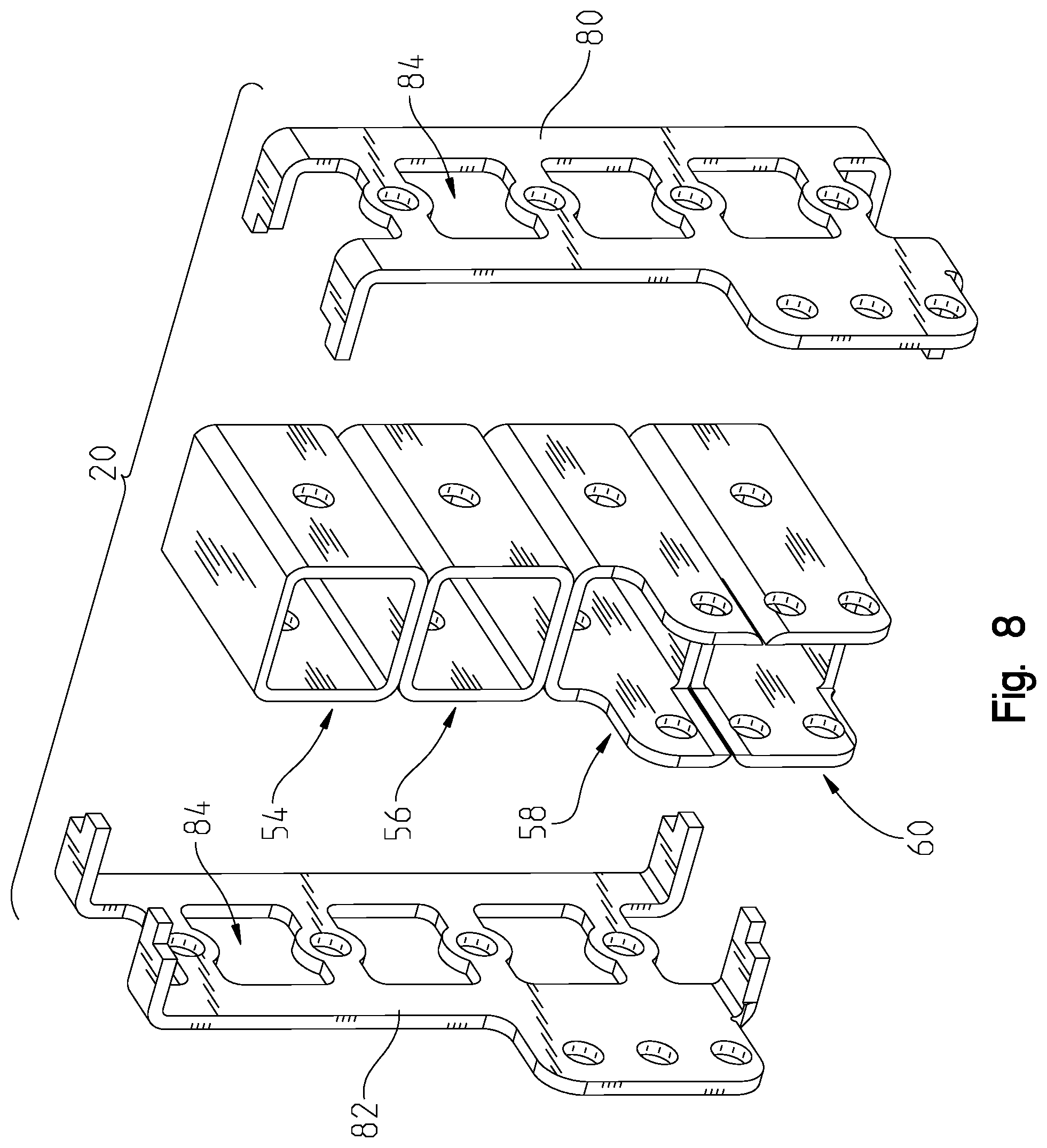 Patent US12097732 Figure 8 – Stowable stacked hitch receiver