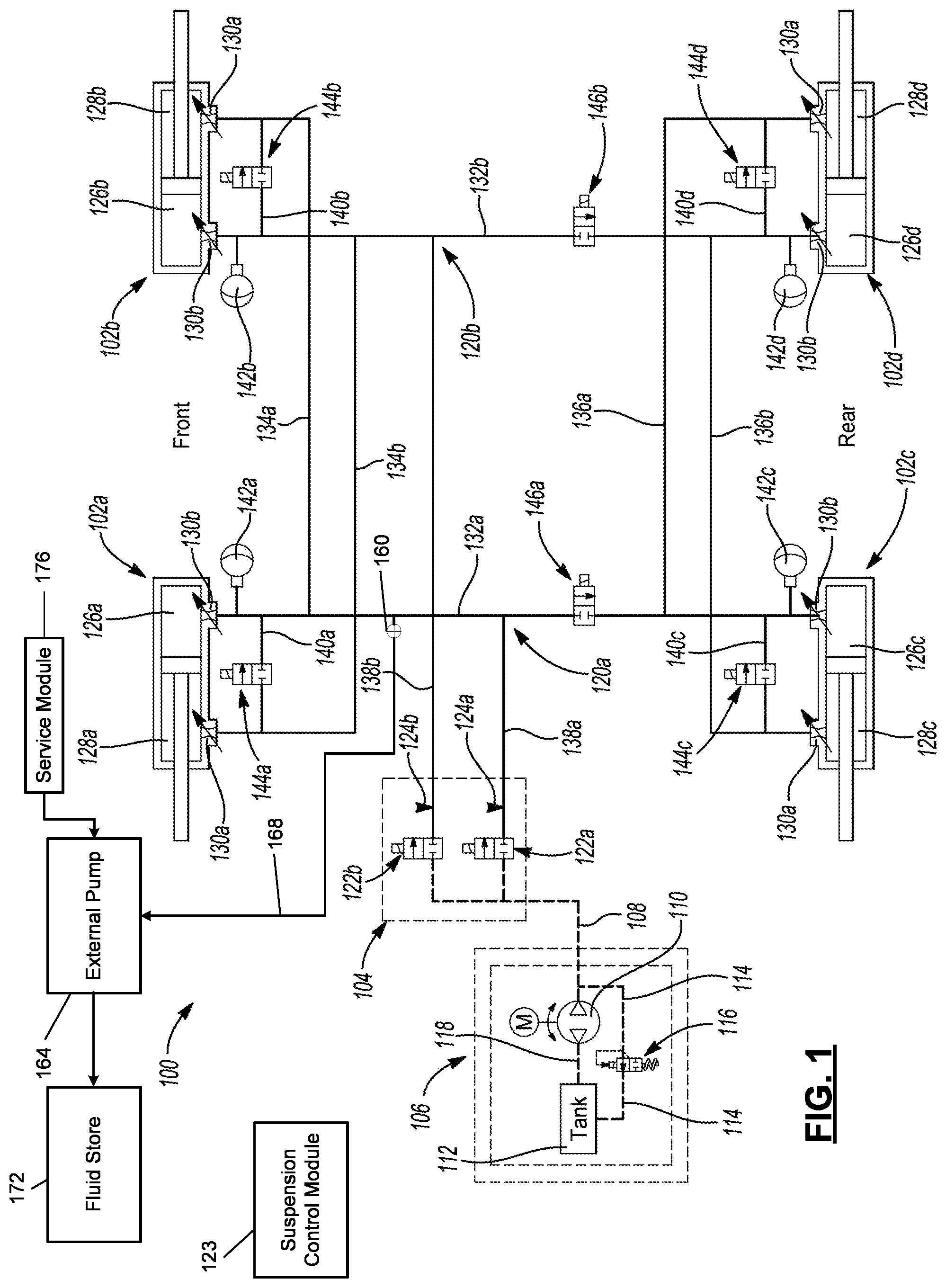 Patent US12097739 Figure 1 – Pump rinsing systems and methods