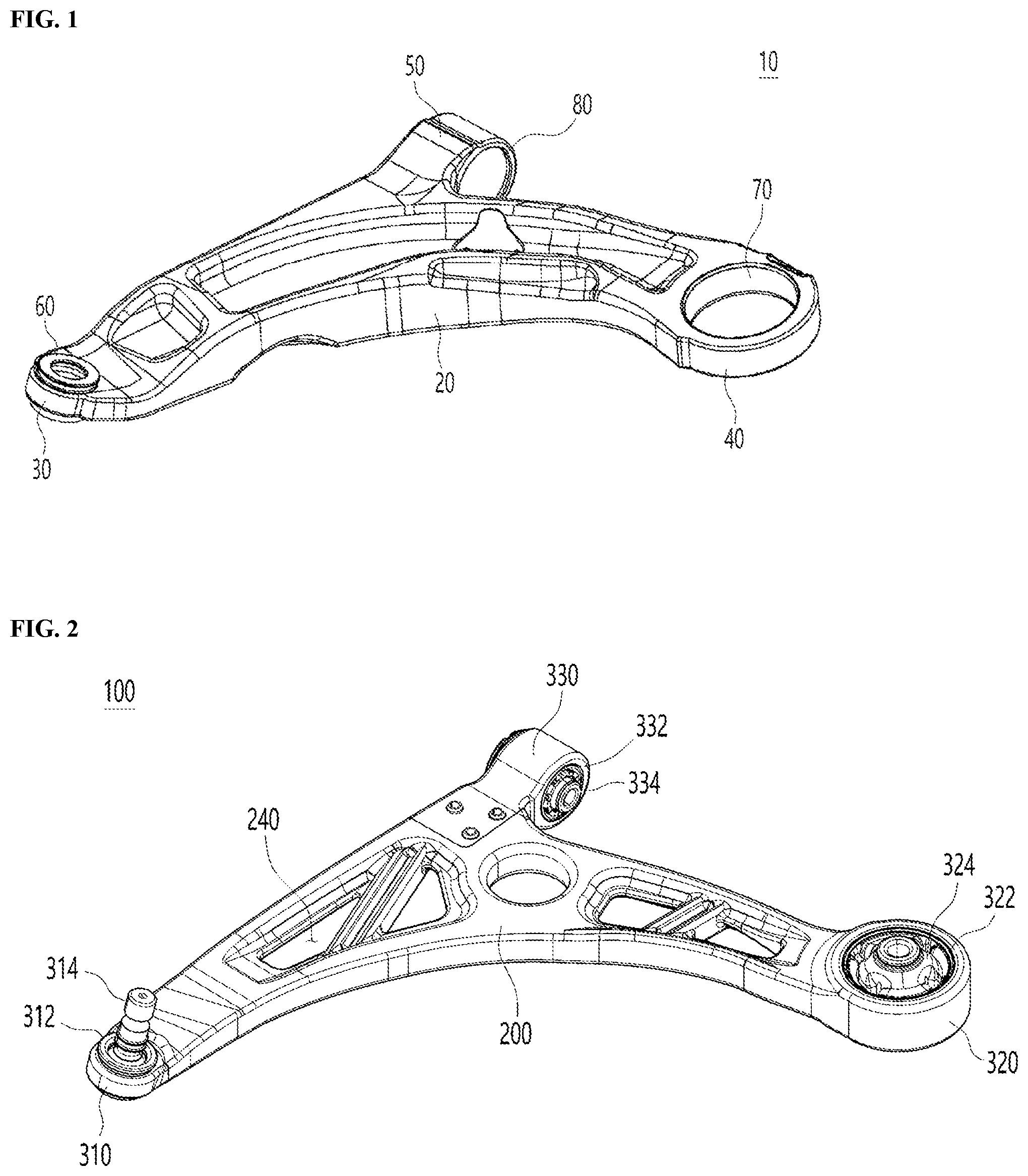 Patent US12097742 Figure 1 – Vehicle suspension arm