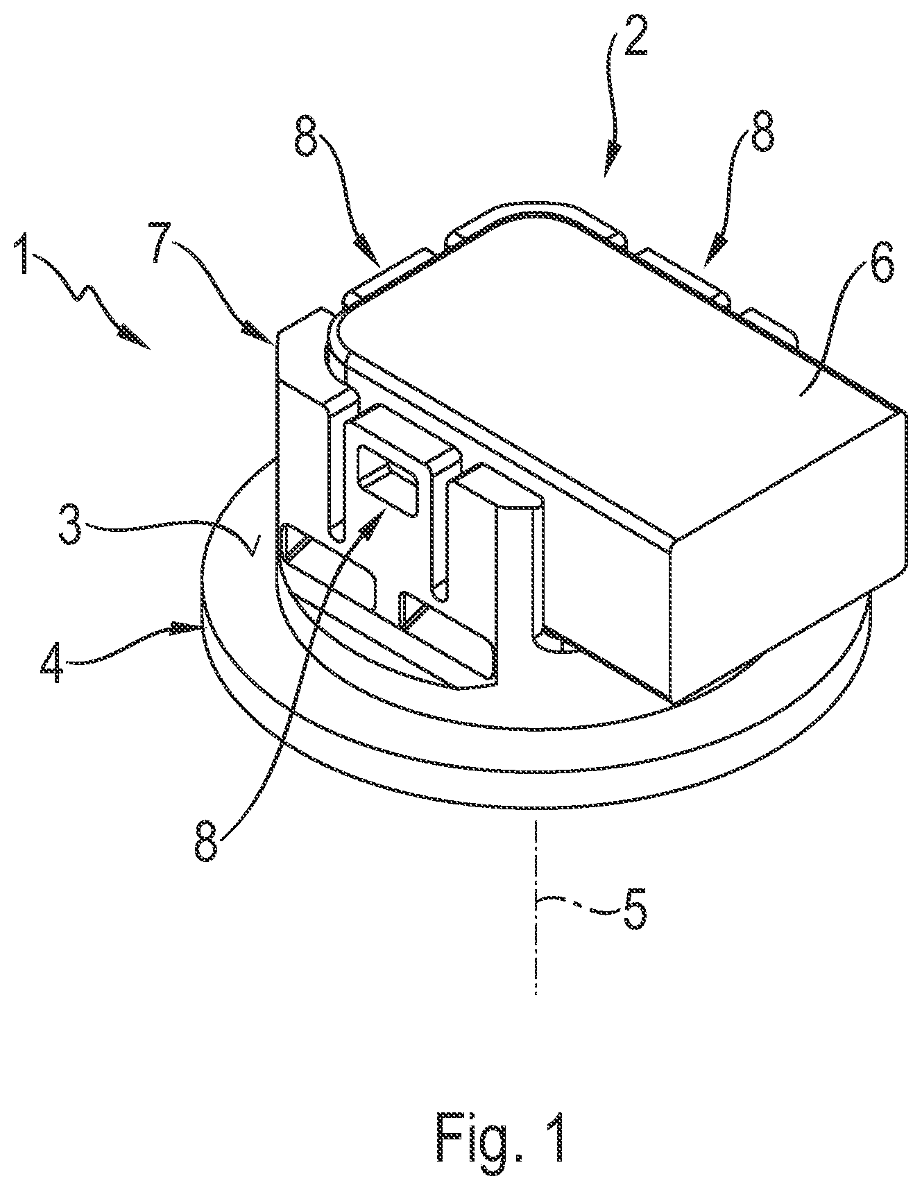 Patent US12097744 Figure 1 – Closure element for a ball-and-socket joint, and ball-and-socket joint having a closure element of this kind