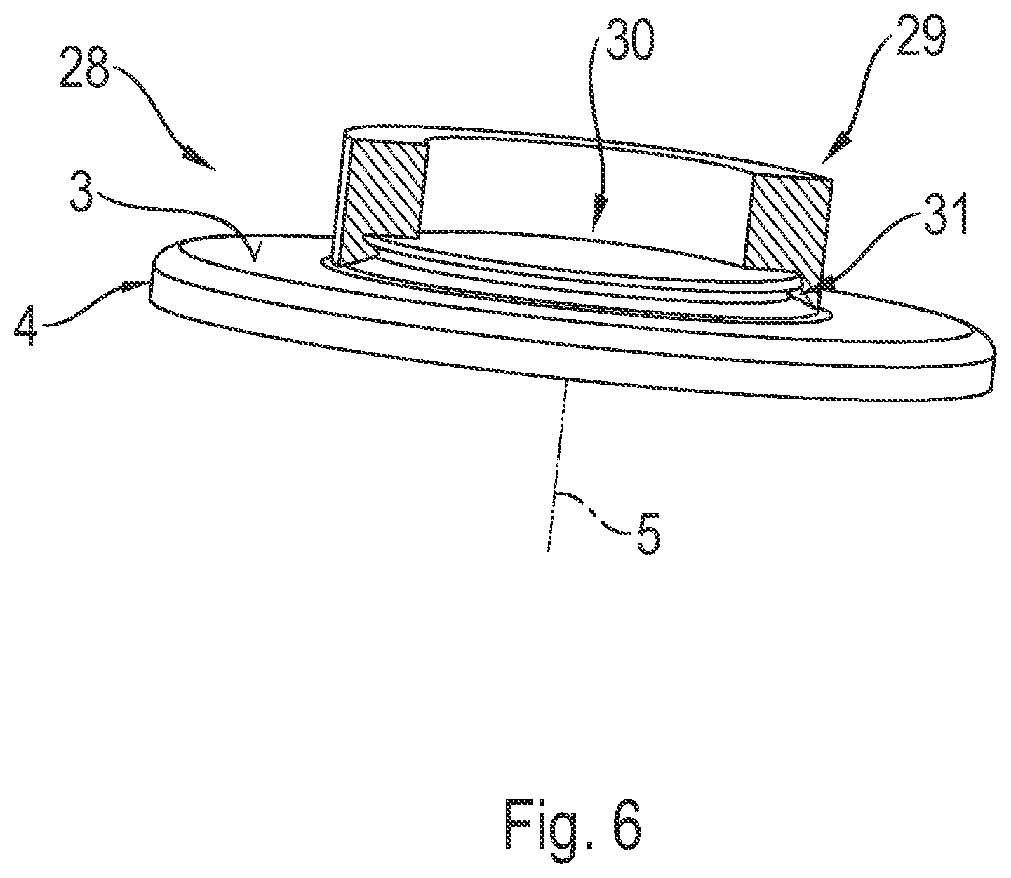 Patent US12097744 Figure 6 – Closure element for a ball-and-socket joint, and ball-and-socket joint having a closure element of this kind