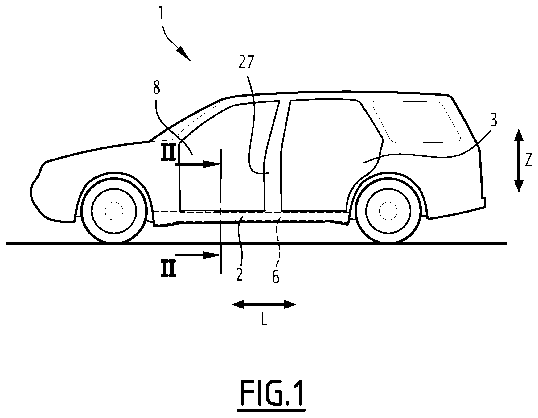Patent US12097755 Figure 1 – Side sill part for an automotive vehicle