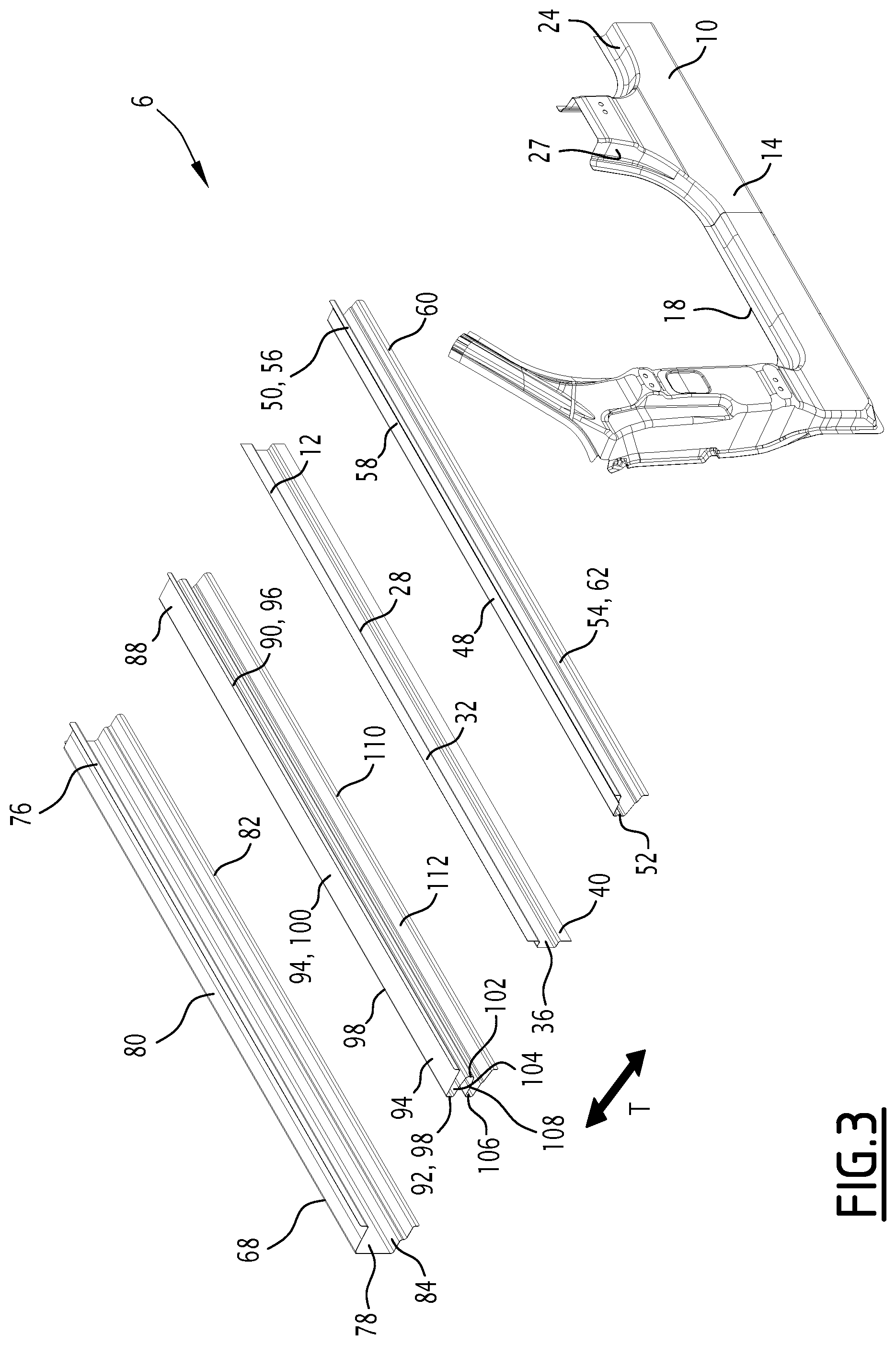Patent US12097755 Figure 3 – Side sill part for an automotive vehicle