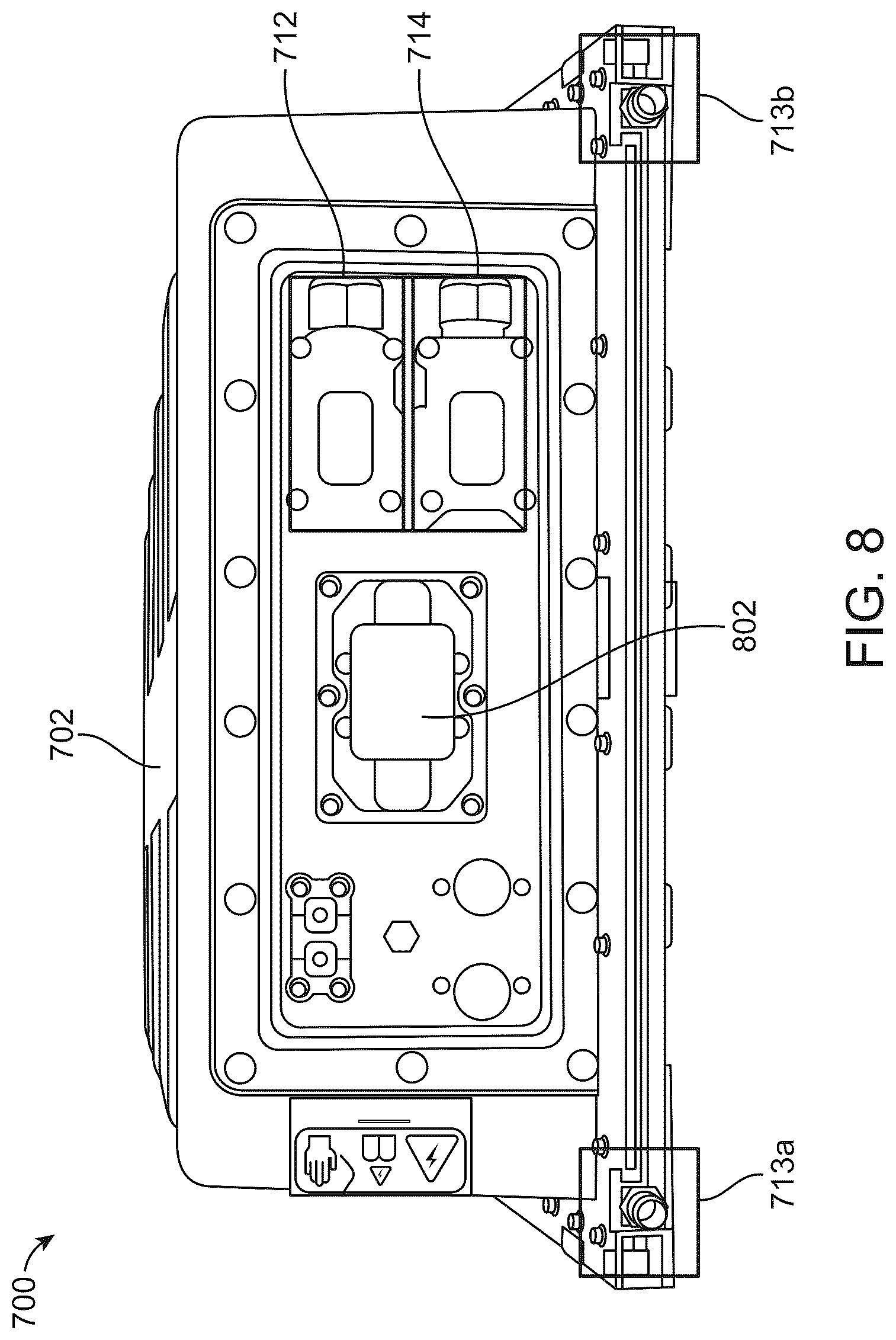 Patent US12097756 Figure 8 – Electric vehicle battery module