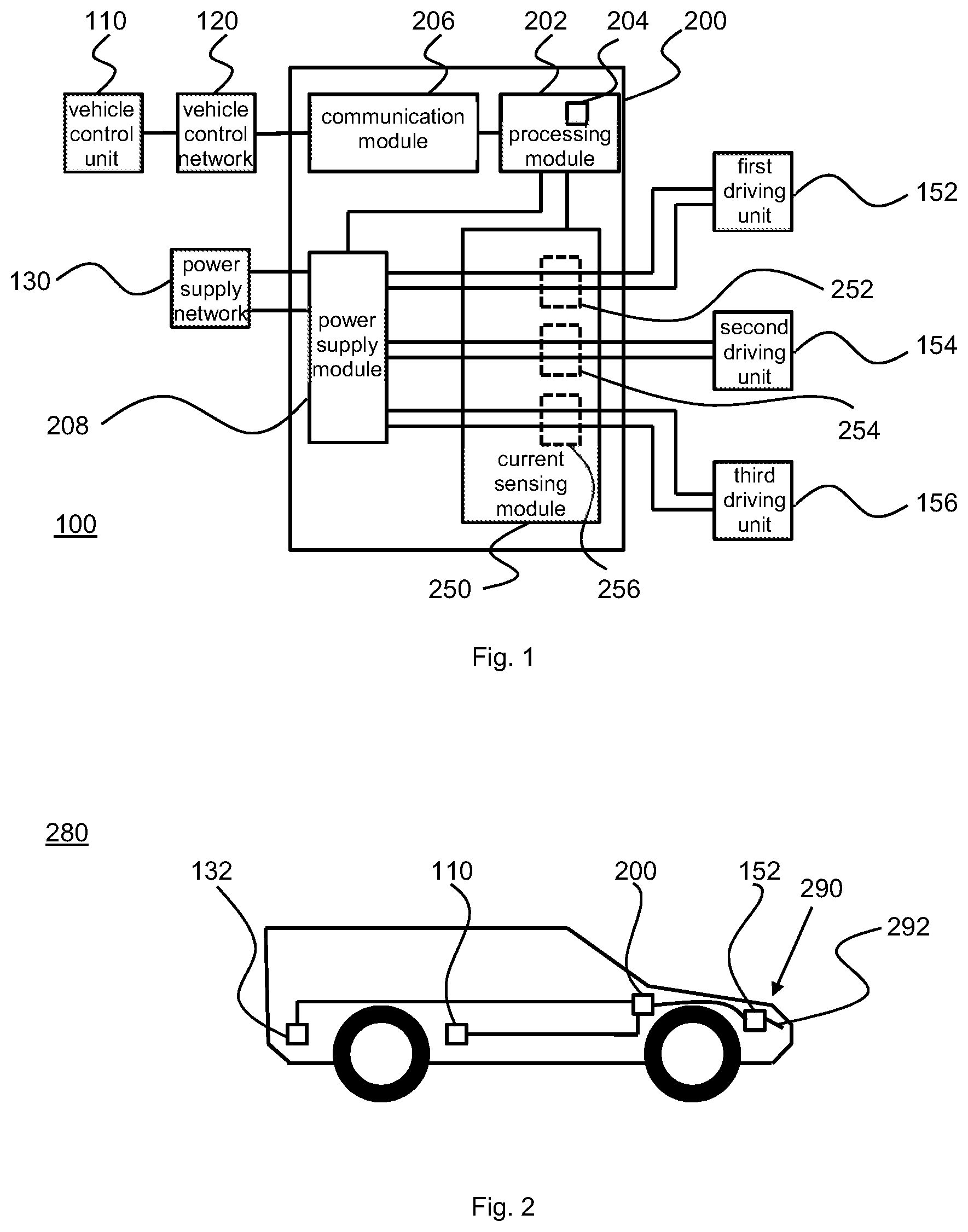 Patent US12097757 Figure 1 – Control module for adjusting flaps of a vehicle