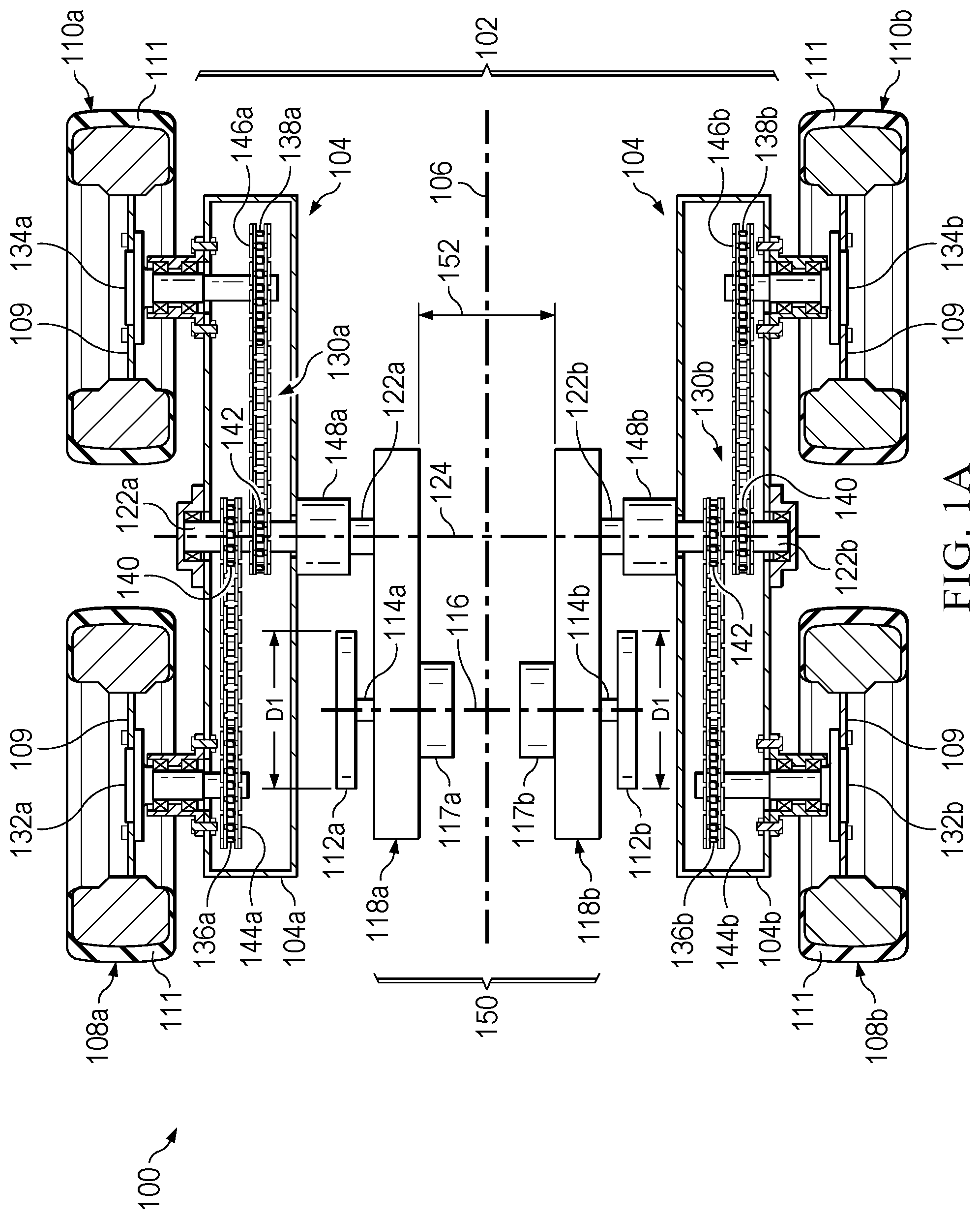 Patent US12097759 Figure 1 – Drive system for a utility vehicle